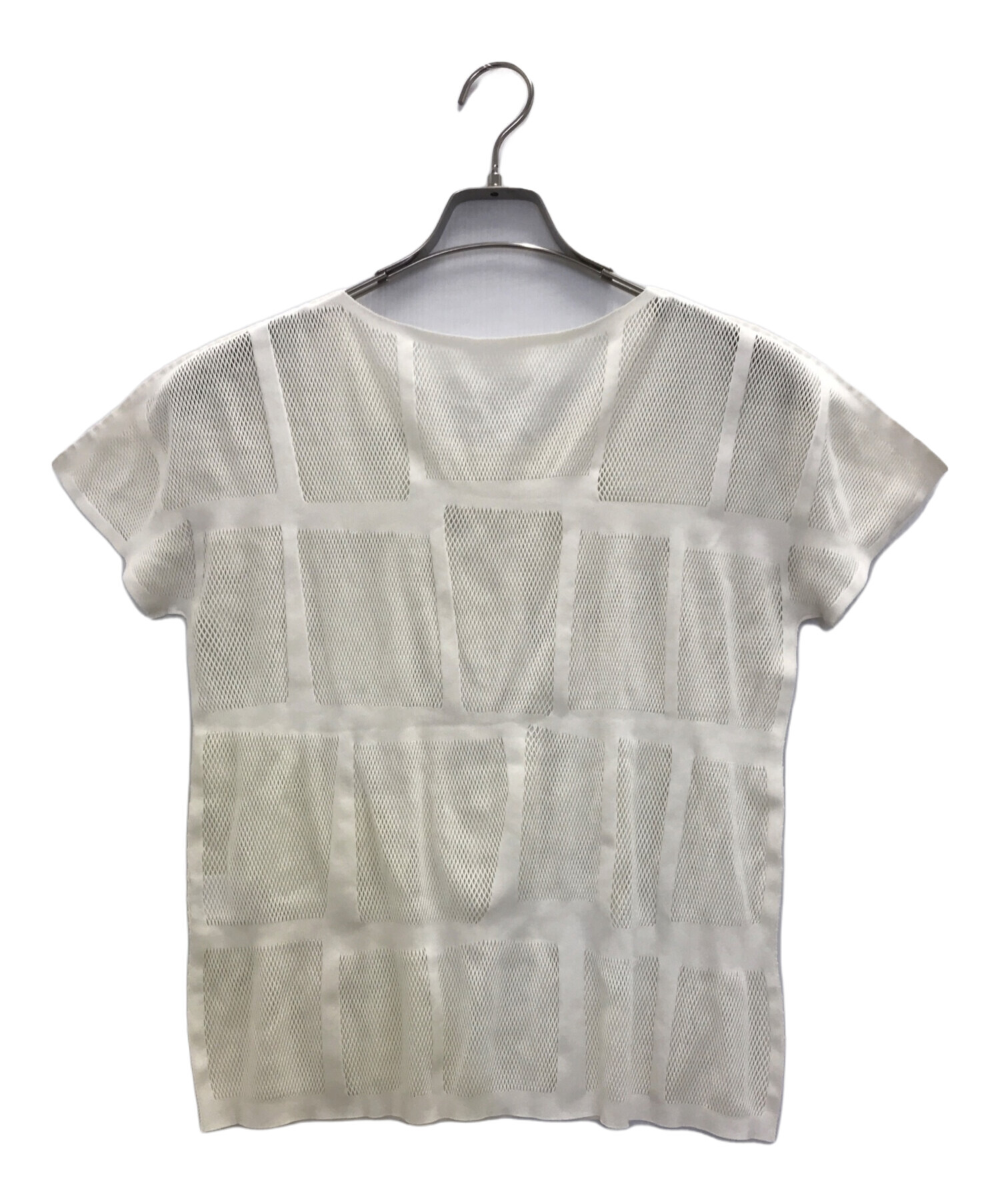 安い買取 本物 PLEATS PLEASE プリーツTシャツ ホワイト リーフ 半袖 