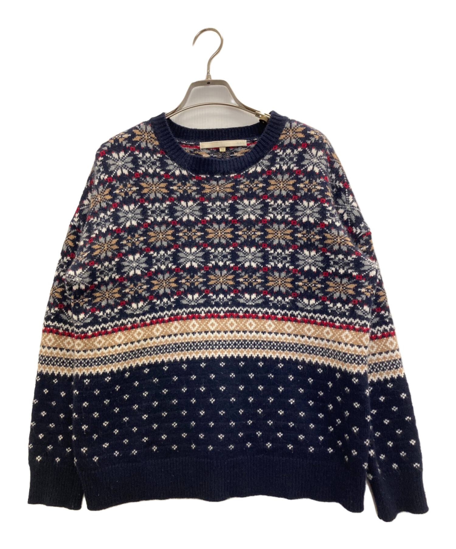 中古・古着通販】自由区 (ジユウク) ノルディックセーター ネイビー