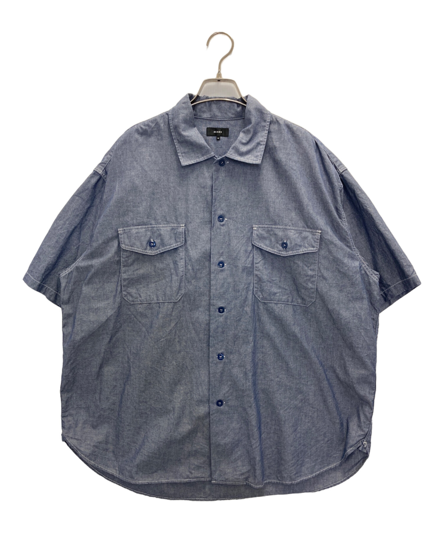 中古・古着通販】BEAMS (ビームス) シャンブレーS/Sシャツ ブルー 