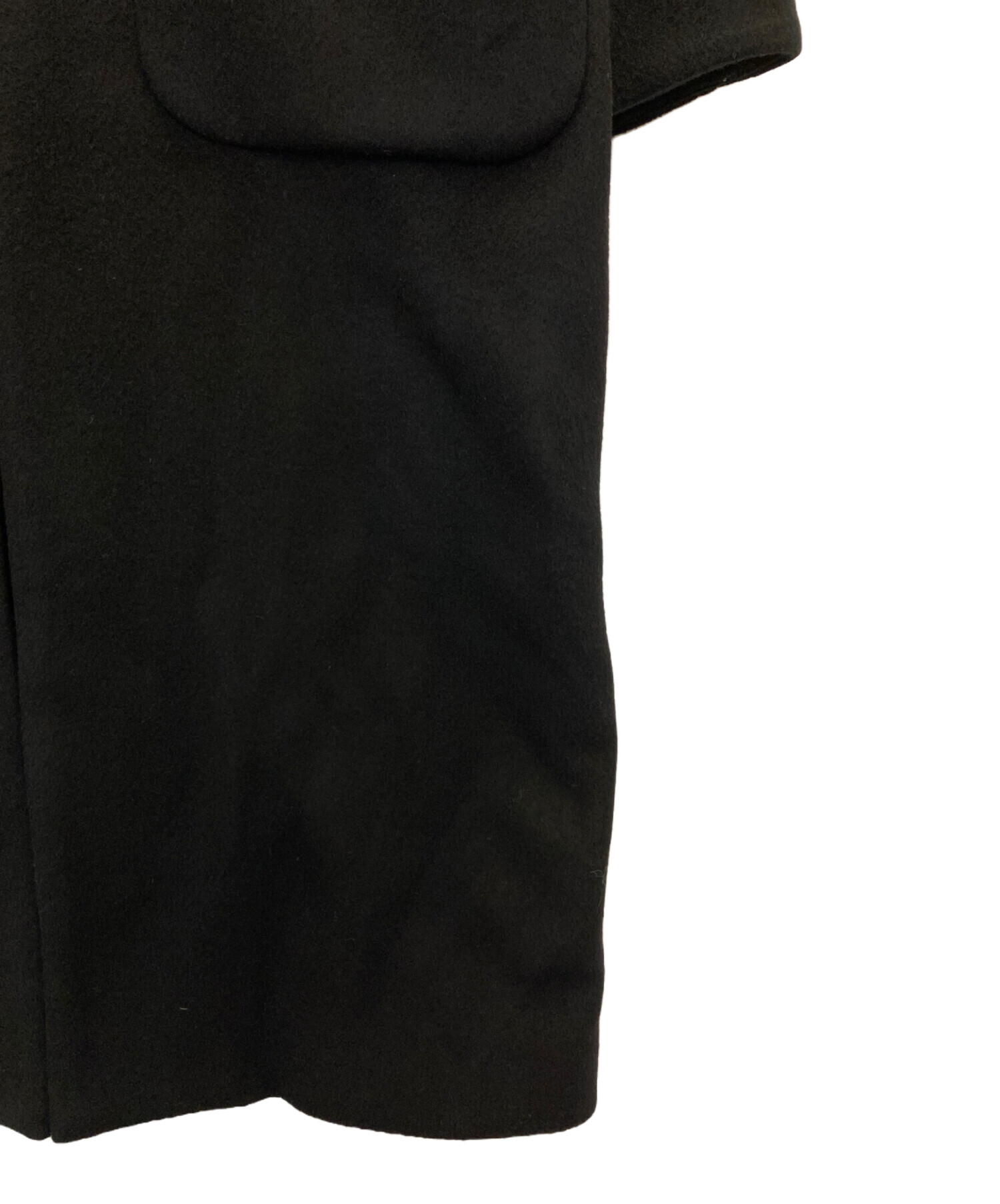中古・古着通販】CLANE (クラネ) RIB COLLAR WOOL LONG COAT ブラック 