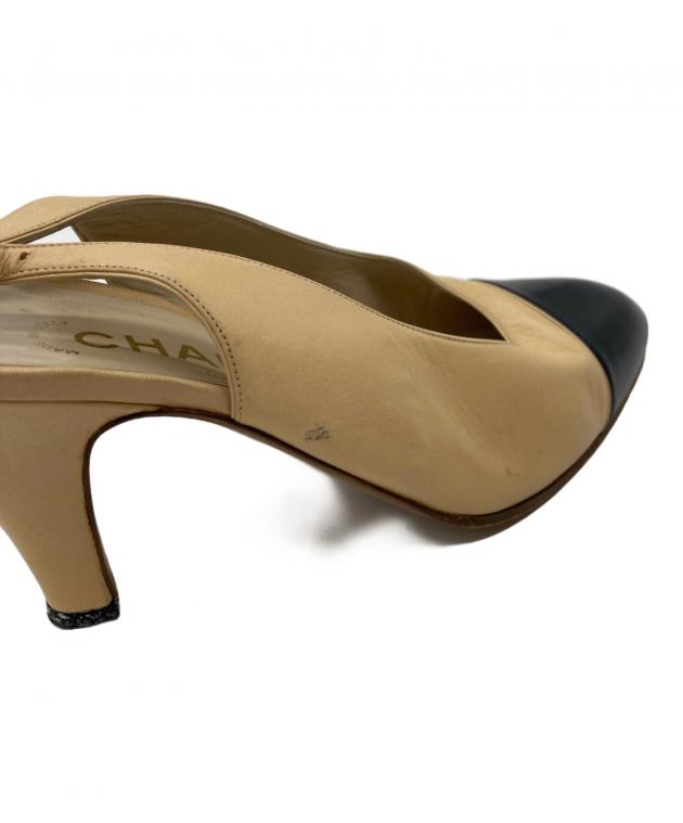 中古・古着通販】CHANEL (シャネル) バイカラーパンプス ベージュ