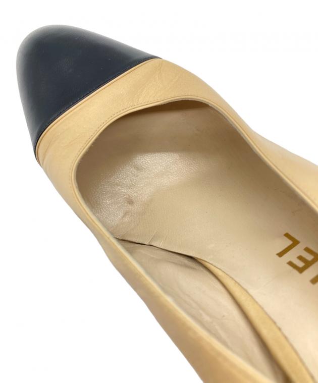 中古・古着通販】CHANEL (シャネル) バイカラーパンプス ベージュ