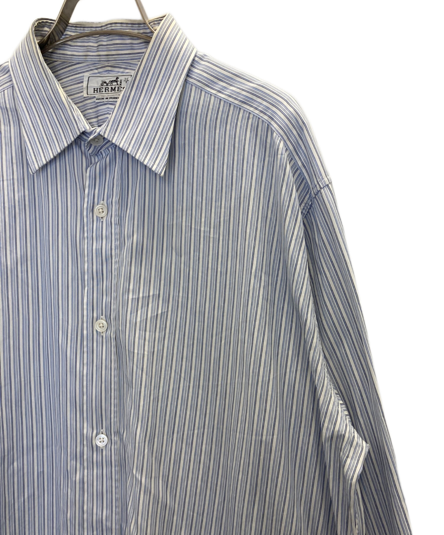 中古・古着通販】HERMES (エルメス) セリエボタンストライプシャツ