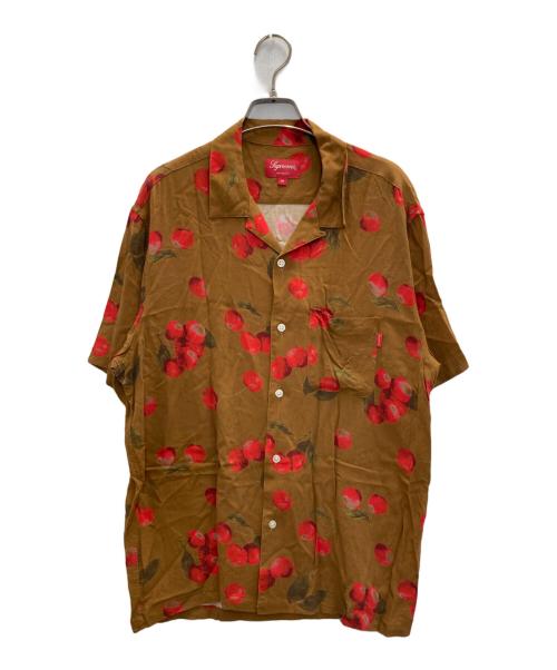SUPREME CHERRY RAYON S/S SHIRT ブラウン XL 3025005032631440_01_2251w.jpeg