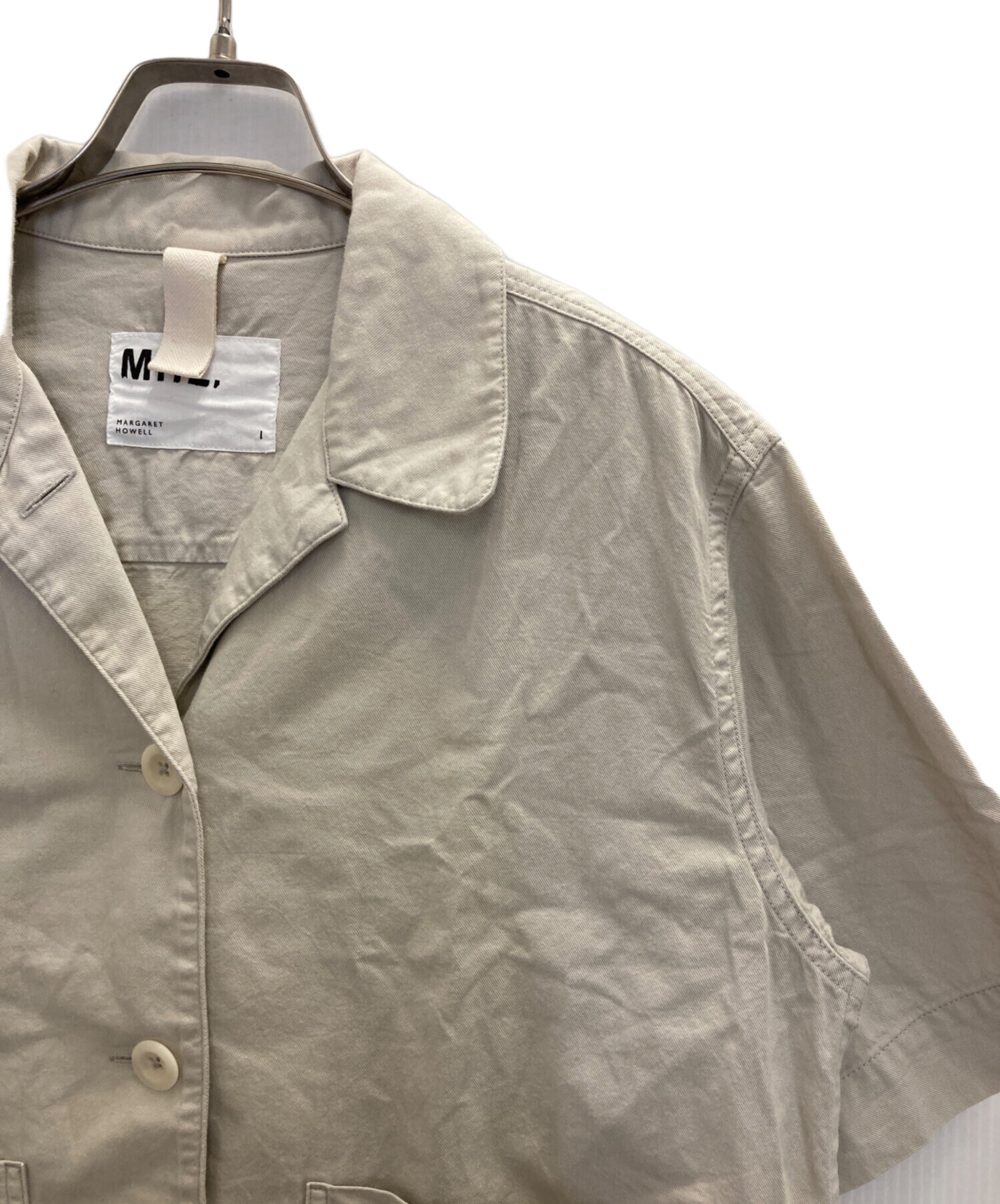 トップス MHL. 595-3152505 LIGHT COTTON DRY TWILL 半袖シャツ 23SS 