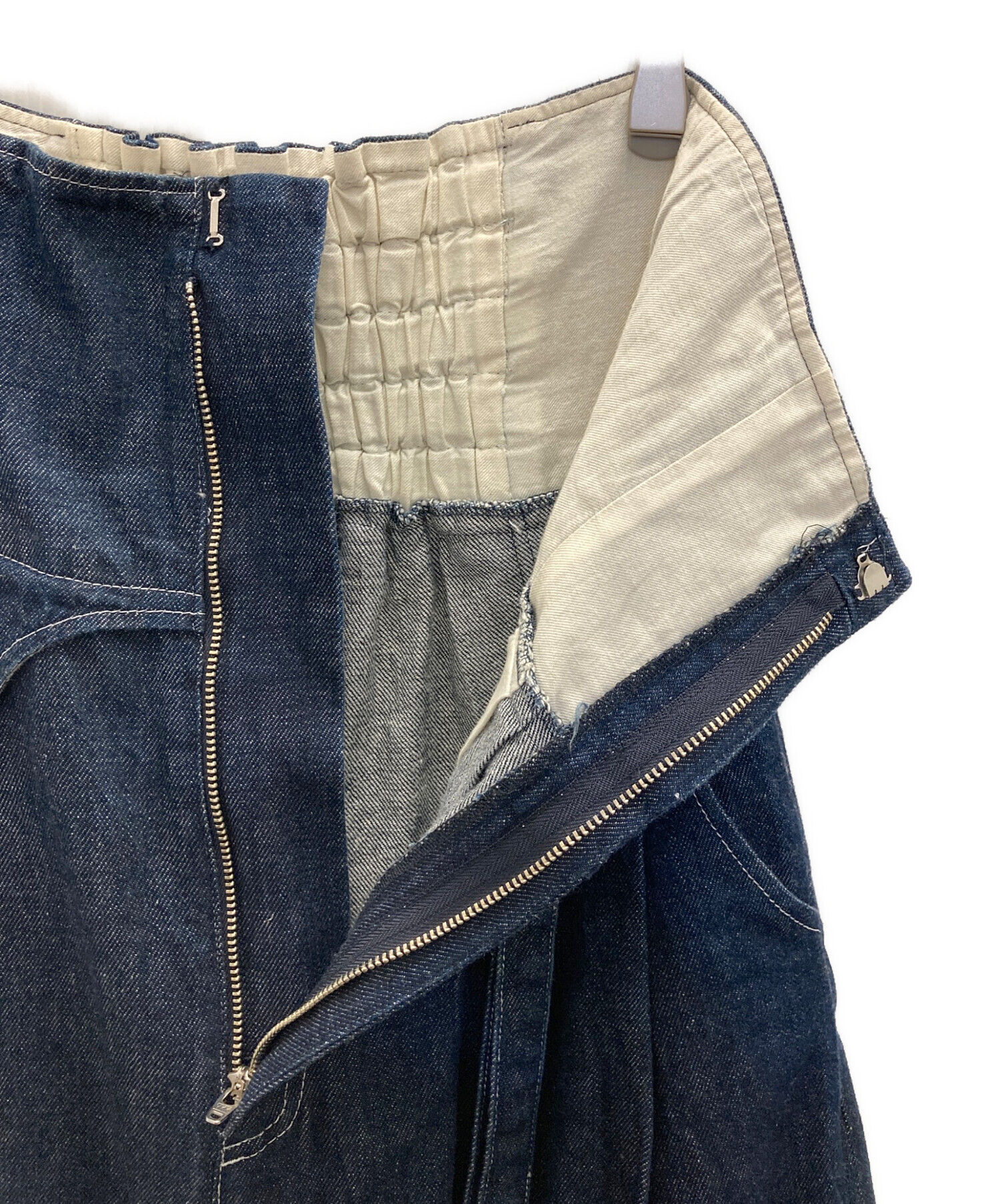 中古・古着通販】rurumu (ルルムウ) corset wide pants ネイビー  