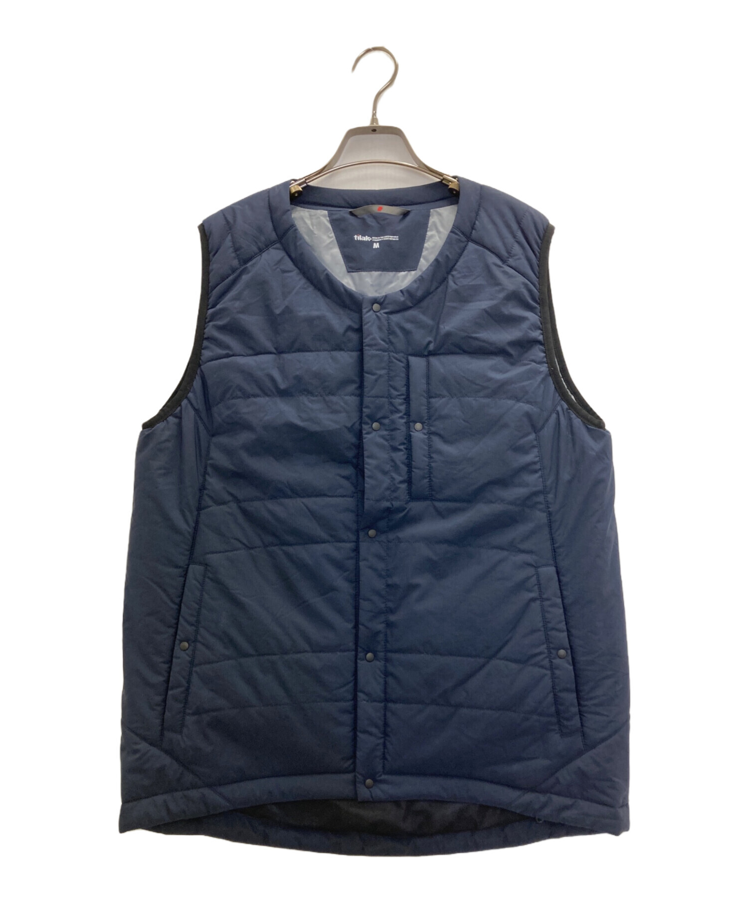 ティラック ダウンフードベスト 中古・古着通販】TILAK (ティラック) ダウンベスト ネイビー