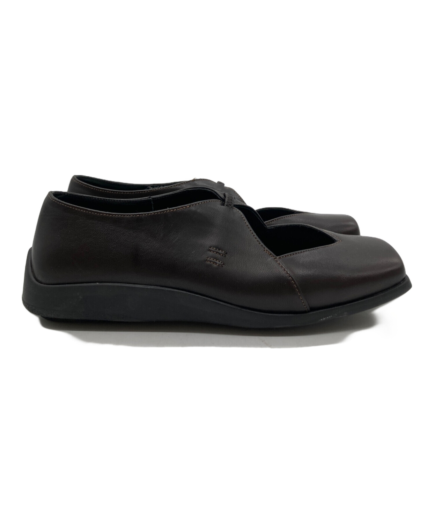 segamisaki★レペット37 ISSEY MIYAKE repetto Leather Ballerina Shoes Black 37 (K-61406)