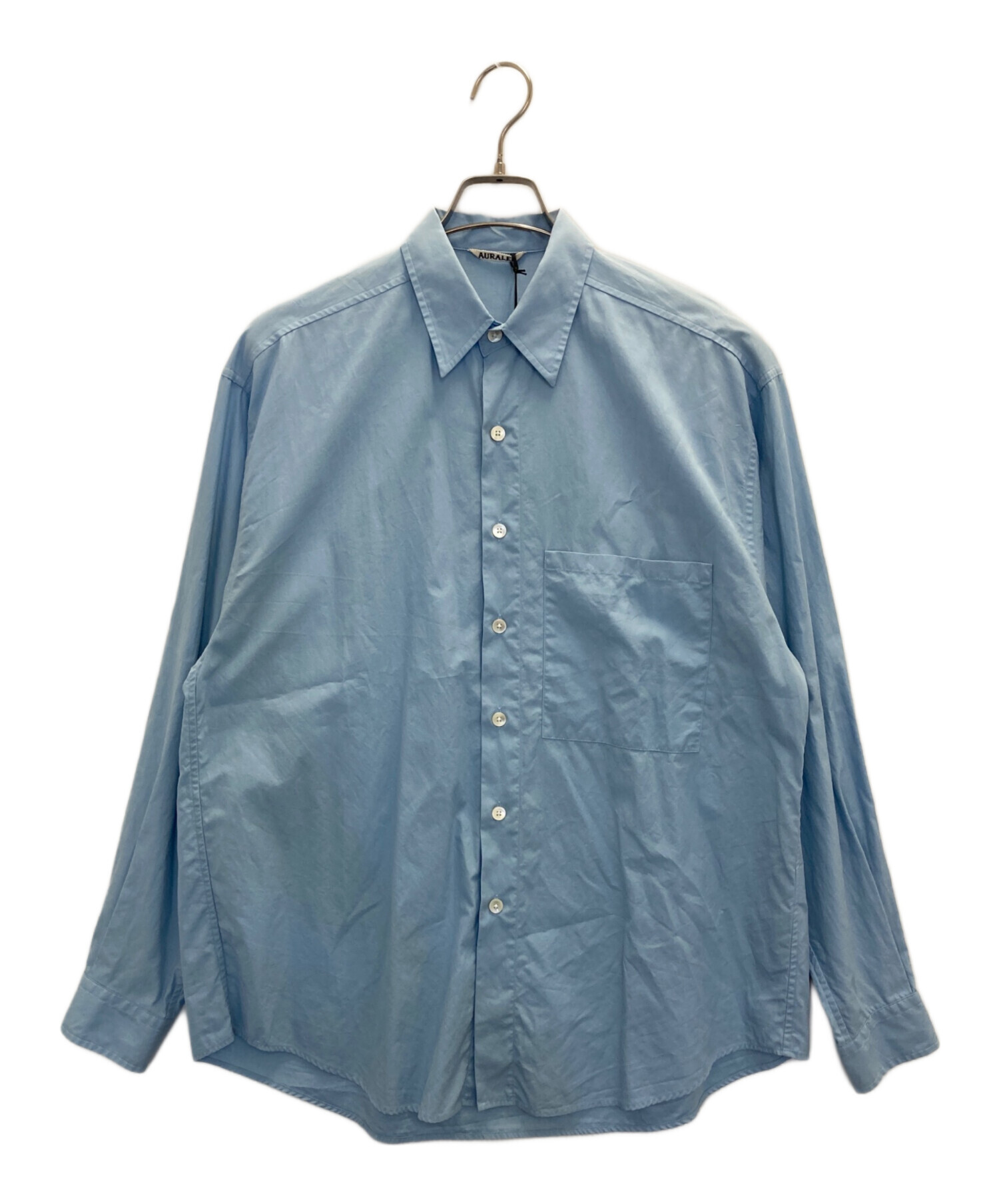24SS オーラリー ウォッシュドフィンクスツイルビッグシャツ サックスブルー 中古・古着通販】AURALEE (オーラリー) WASHED FINX TWILL BIG SHIRT