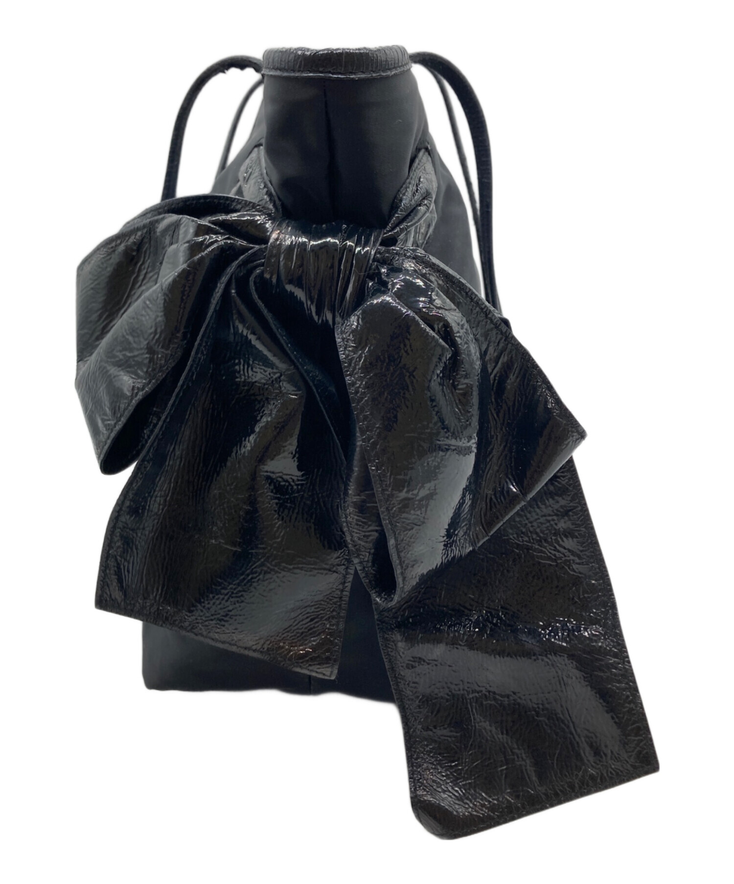 中古・古着通販】PRADA (プラダ) エナメルサイドリボンハンドバッグ 