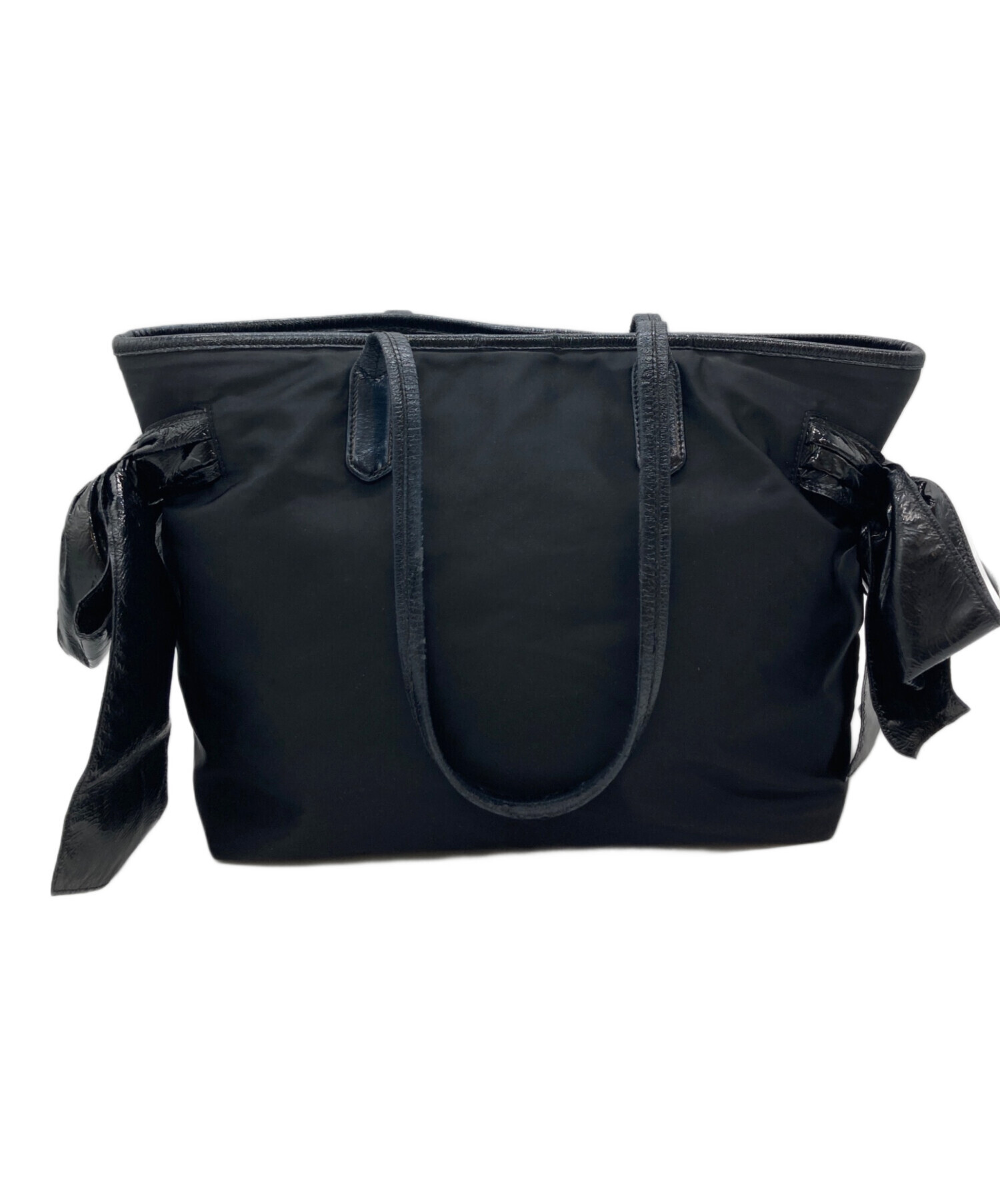 中古・古着通販】PRADA (プラダ) エナメルサイドリボンハンドバッグ 