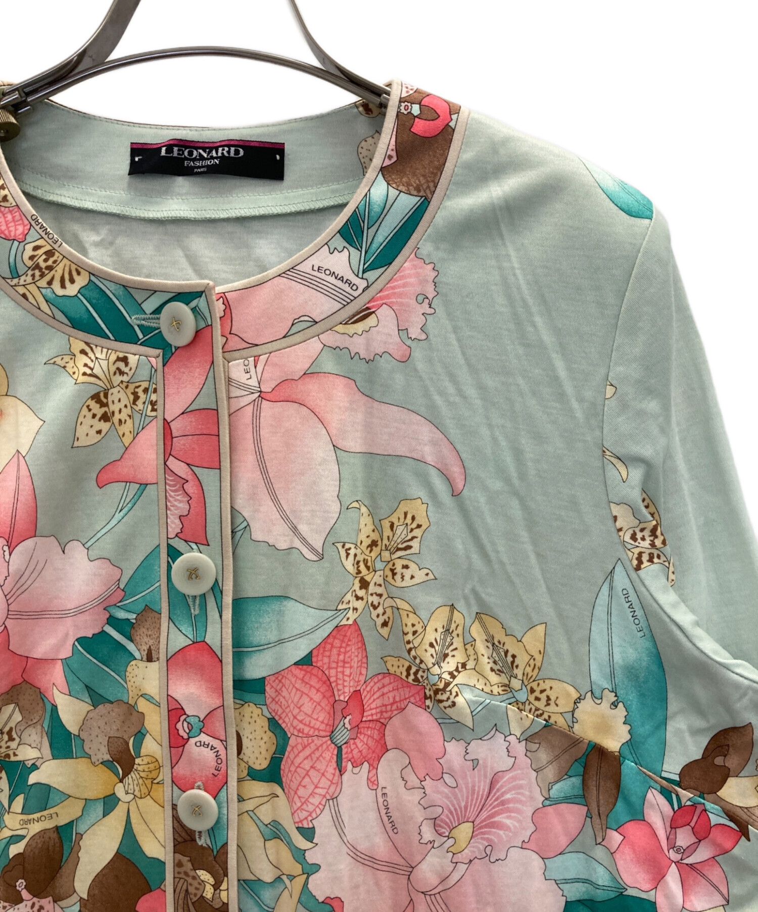 【美品】LEONARD ローズ柄　スカート　セットアップ　M 美品】LEONARD ローズ柄 スカート セットアップ M 美品】LEONARD