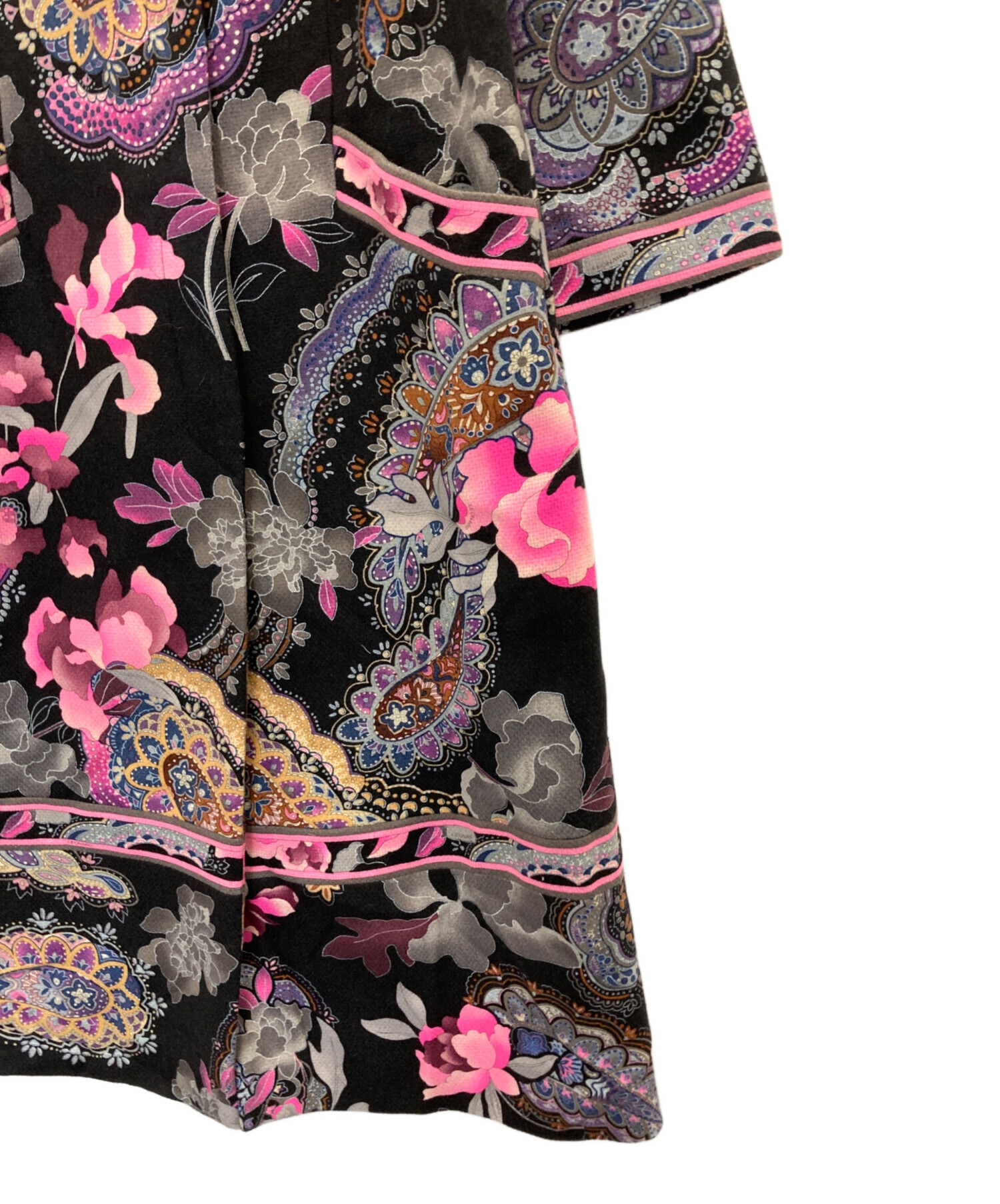 LEONARD レオナール コート フェルト生地 日本製 40 花柄 中古・古着通販】LEONARD (レオナール) 花柄カシミヤウール