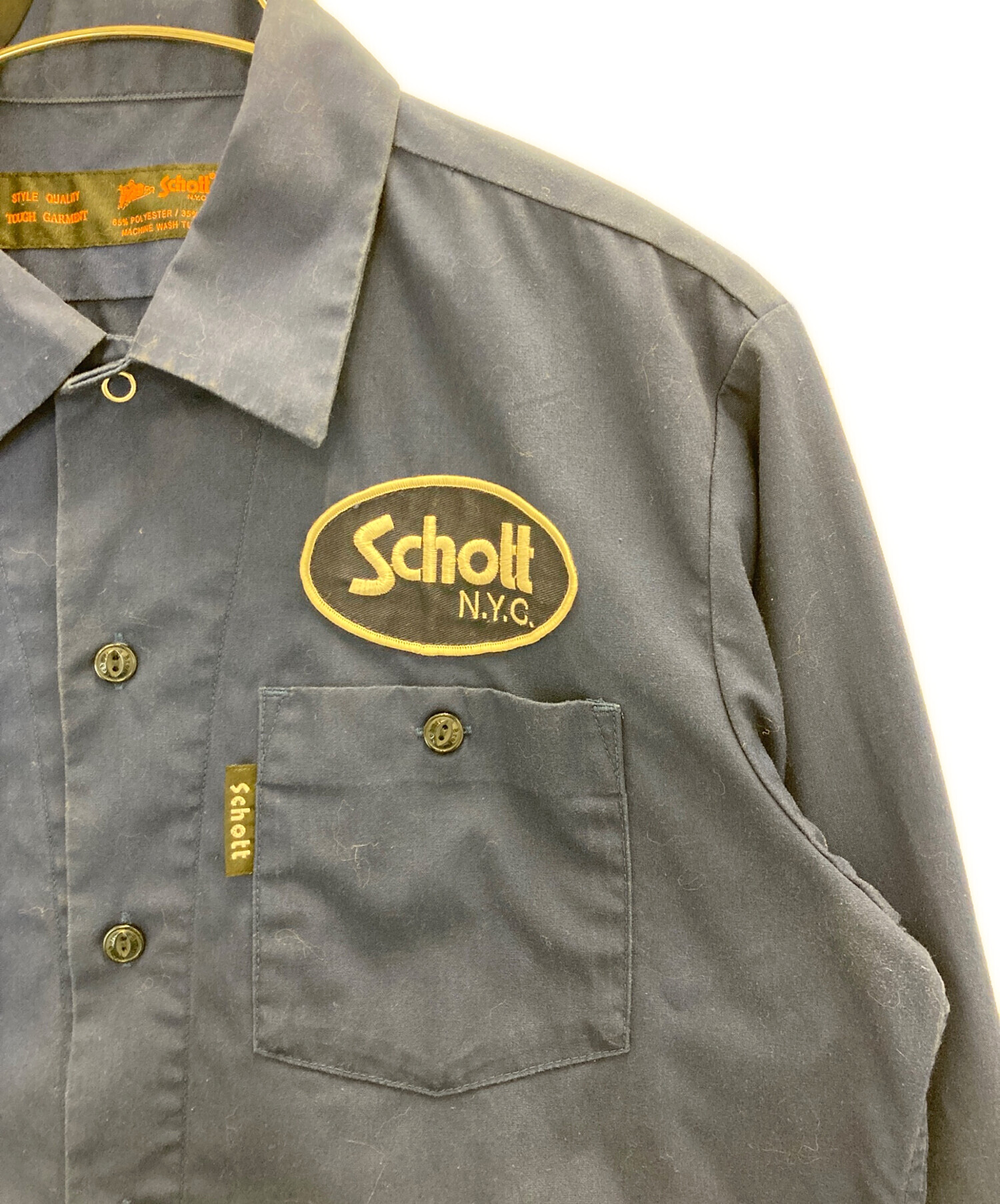 SCHOTT ショット　アイスブルー ワークシャツ　希少 中古・古着通販】Schott (ショット) ワークシャツ ブルー サイズ:S