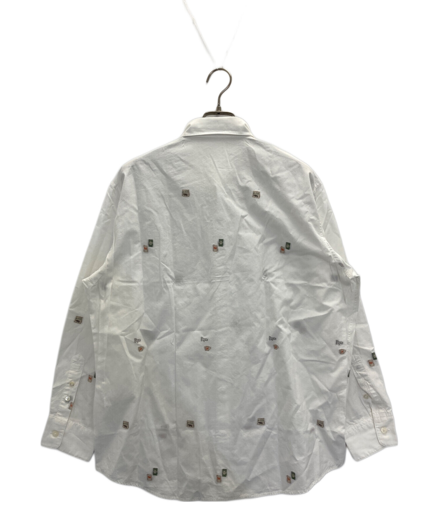 中古・古着通販】PAPAS (パパス) 刺繍B.D.シャツ ホワイト サイズ:Ⅼ