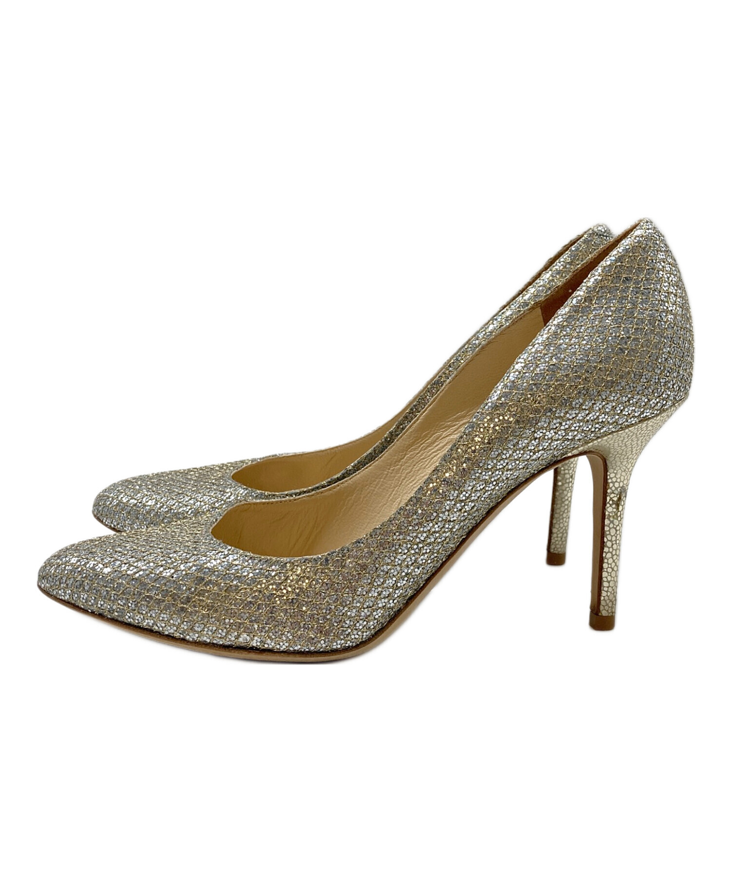 中古・古着通販】JIMMY CHOO (ジミーチュウ) グリッターヒールパンプス