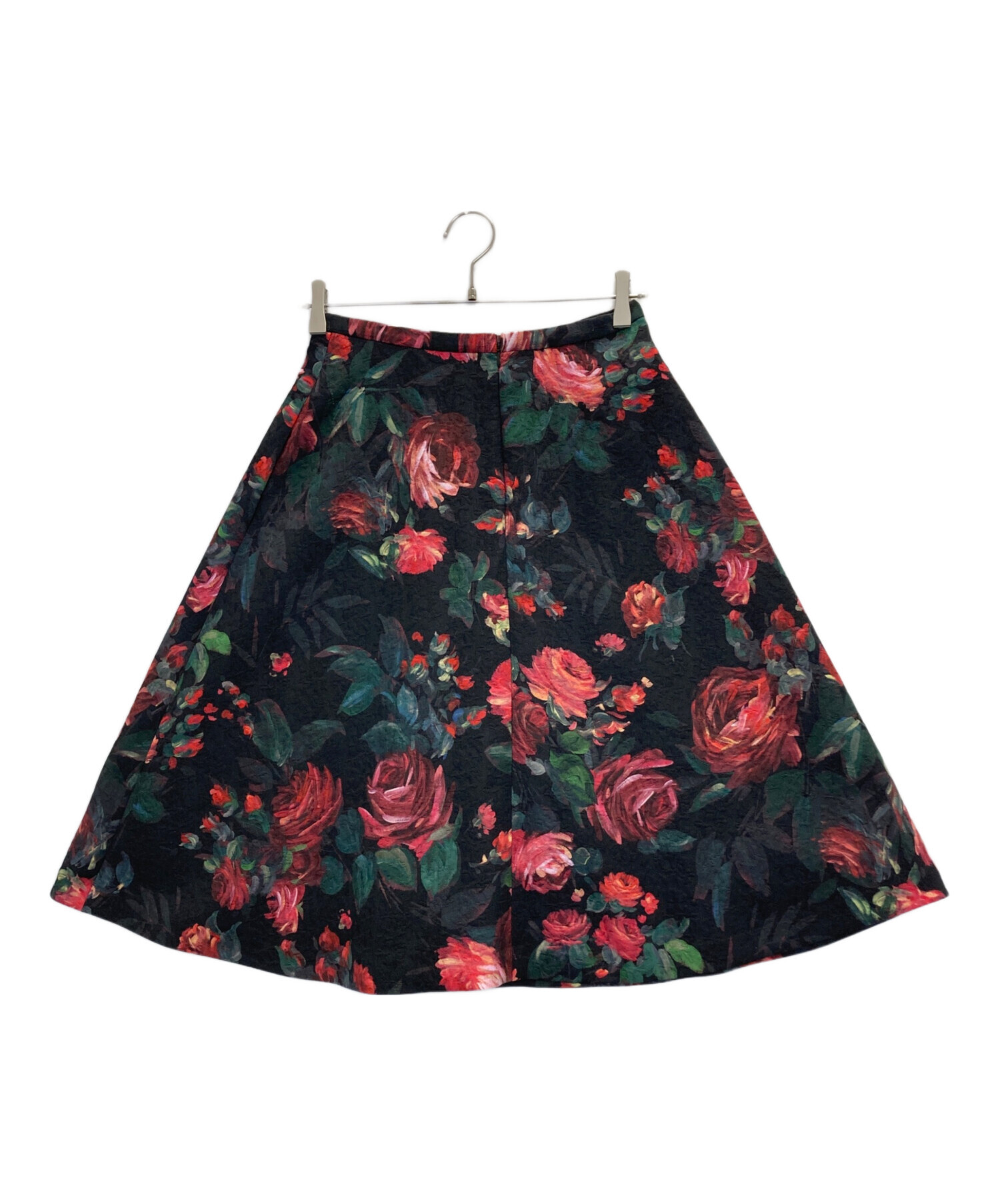 中古・古着通販】M'S GRACY (エムズグレイシー) 花柄スカート ブラック