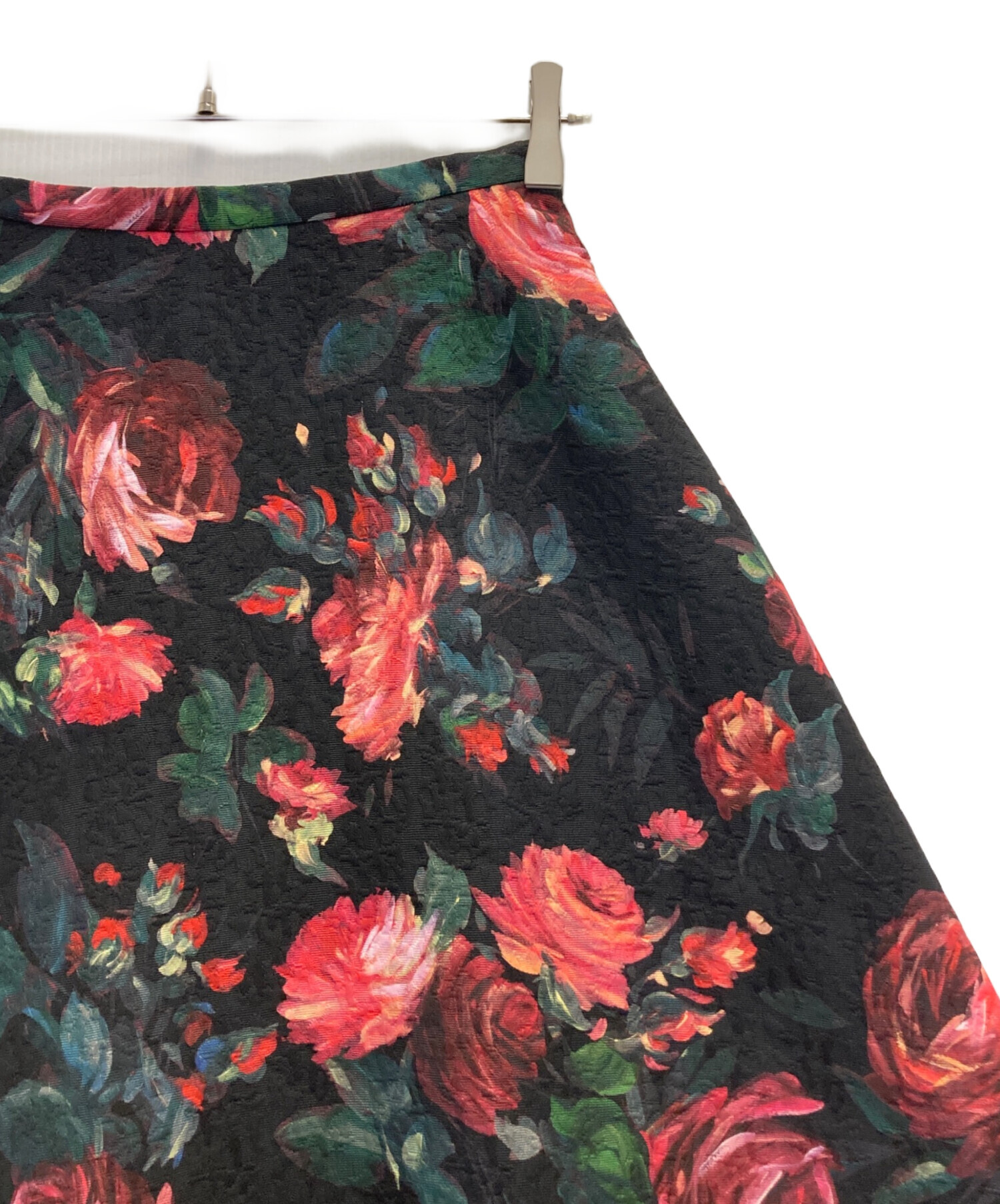 中古・古着通販】M'S GRACY (エムズグレイシー) 花柄スカート ブラック