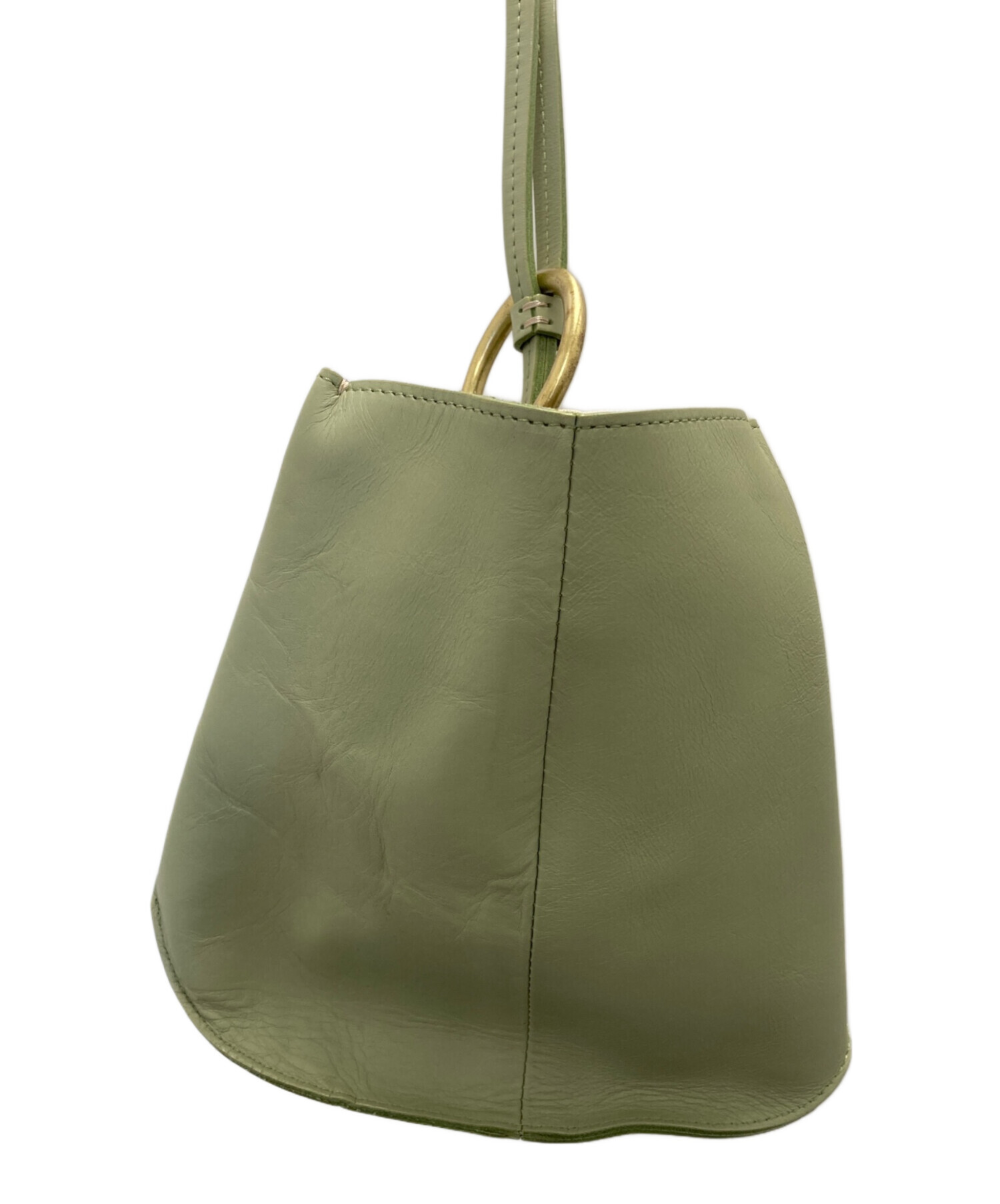 中古・古着通販】MARROW (マロウ) RING HANDLE BAG グリーン｜ブランド 