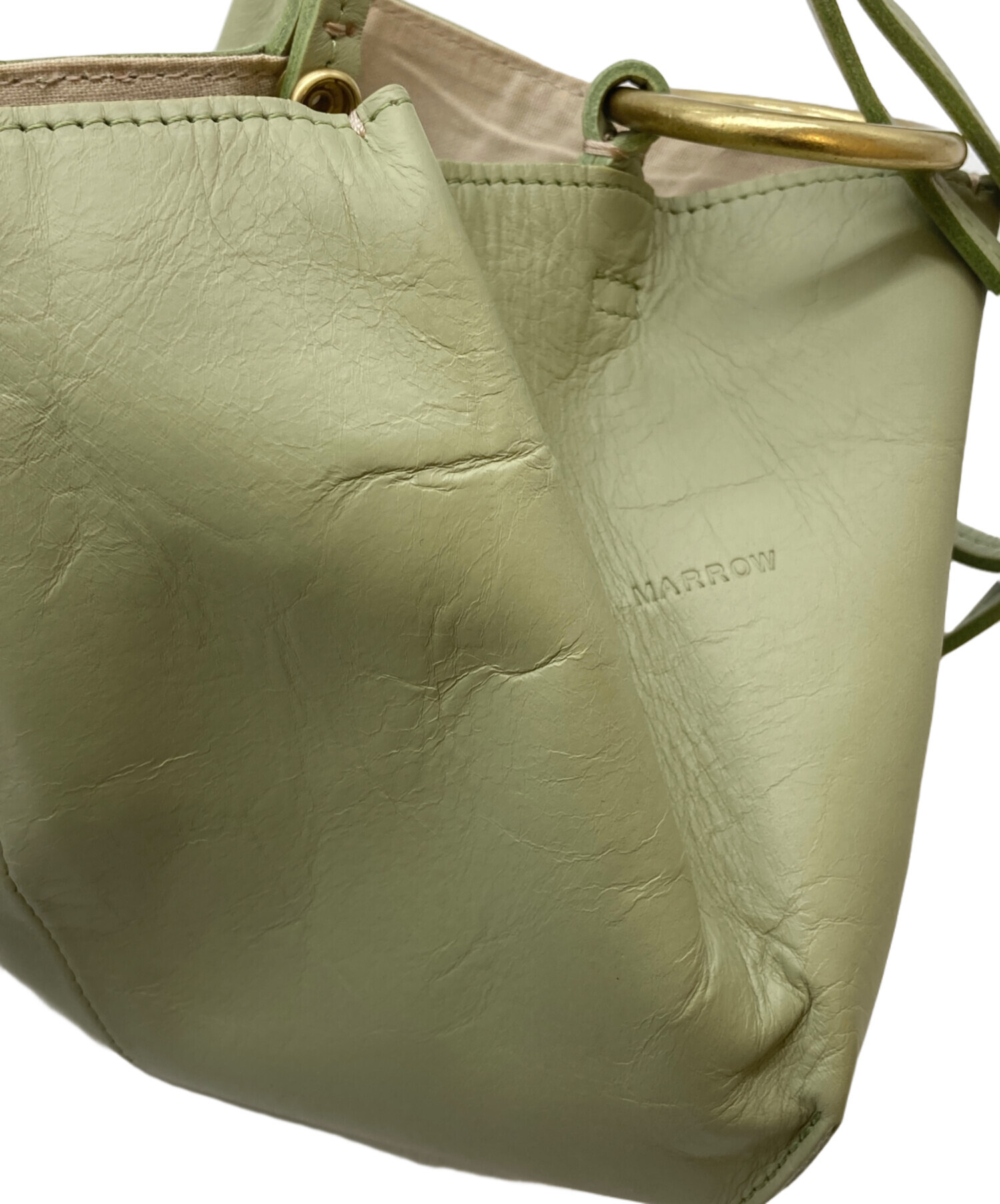 中古・古着通販】MARROW (マロウ) RING HANDLE BAG グリーン｜ブランド 