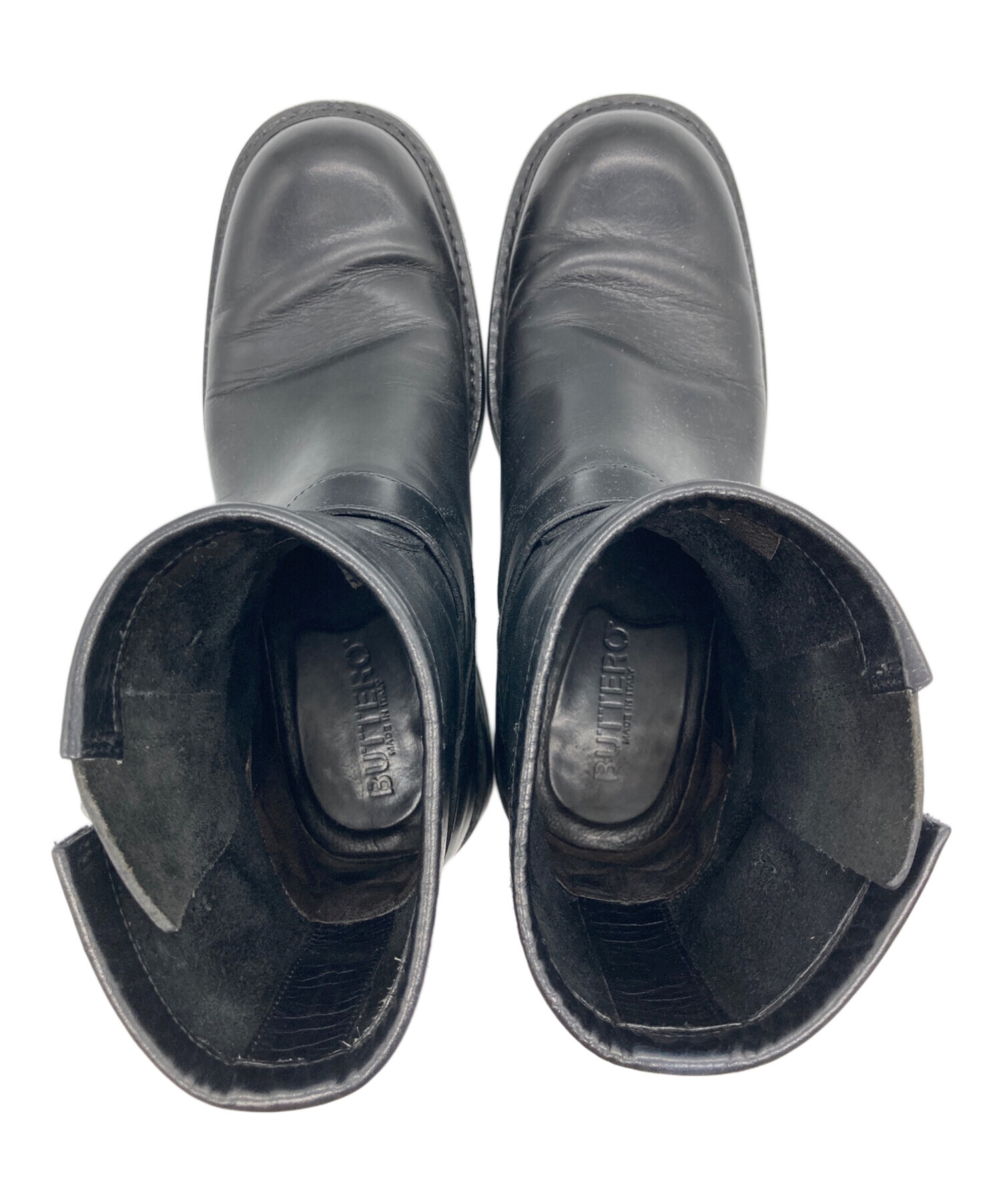 BUTTERO ブラック エンジニアブーツ 中古・古着通販】BUTTERO (ブッテロ) ショートエンジニアブーツ