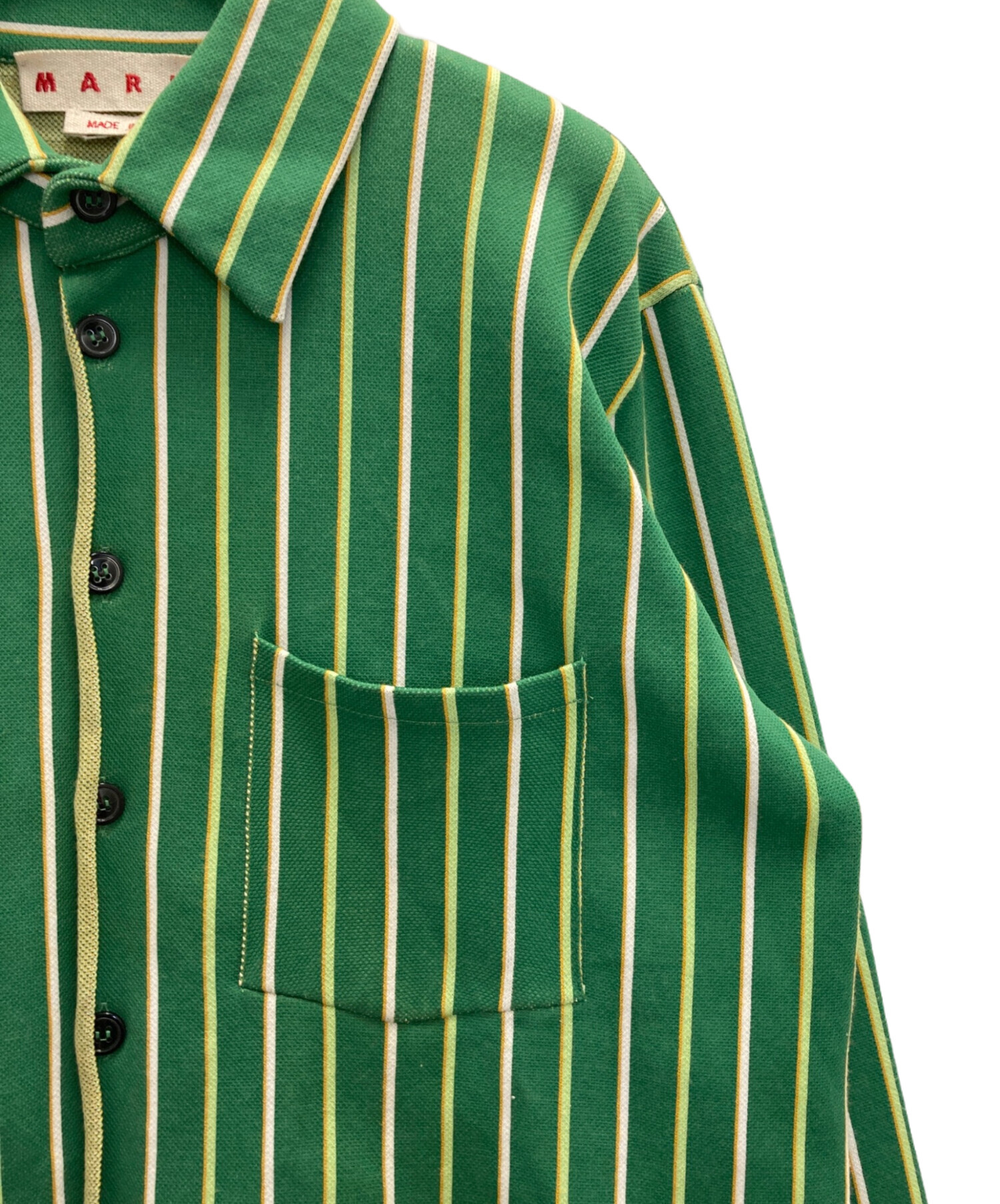 MARNI ストライプシャツ　22ss 中古・古着通販】MARNI (マルニ) ストライプシャツ グリーン サイズ:48