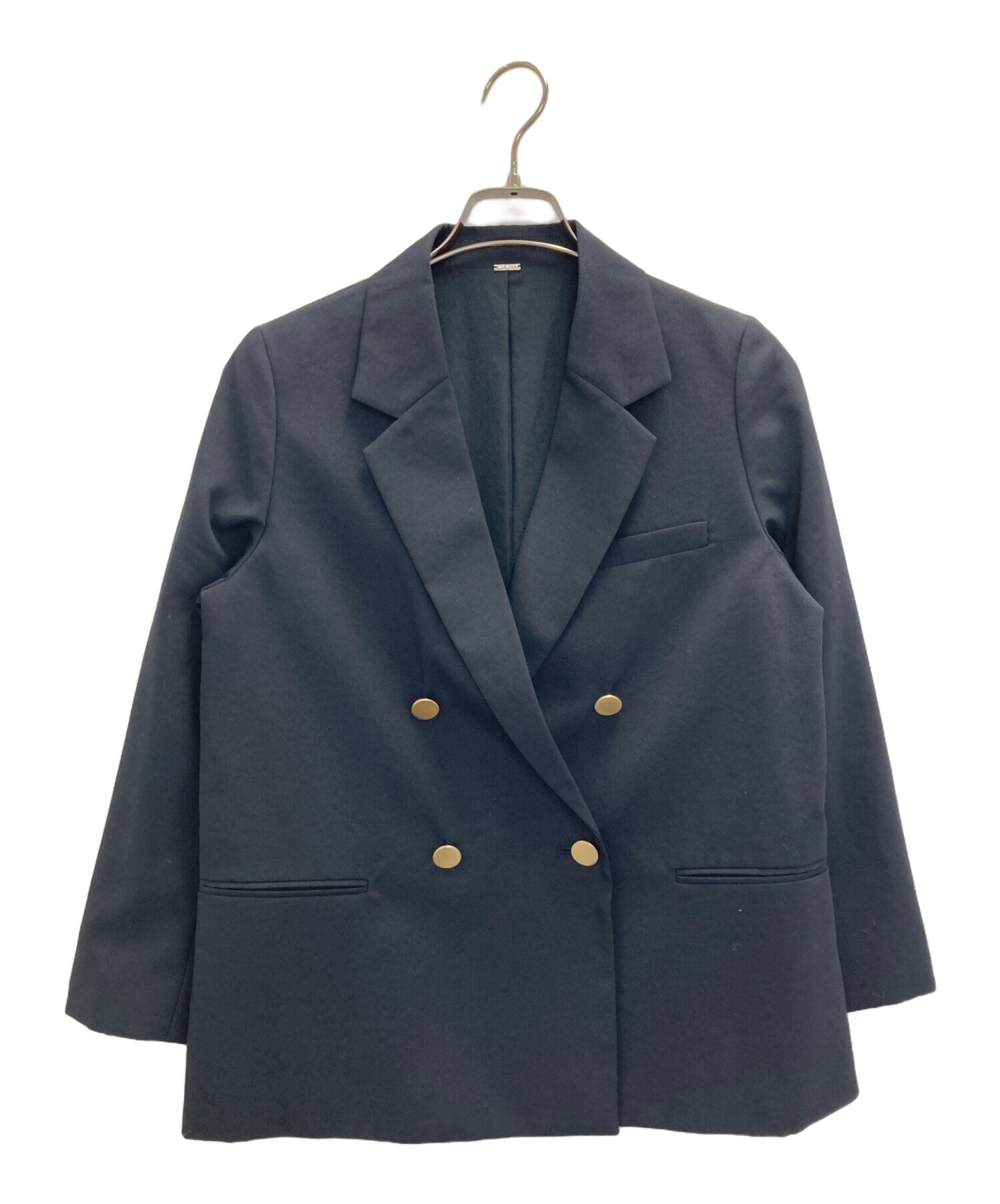 新品タグ付き Mila Owen ダブルジャケット ネイビー F 中古・古着通販】Mila Owen (ミラオーウェン) 金釦ダブルブレザー