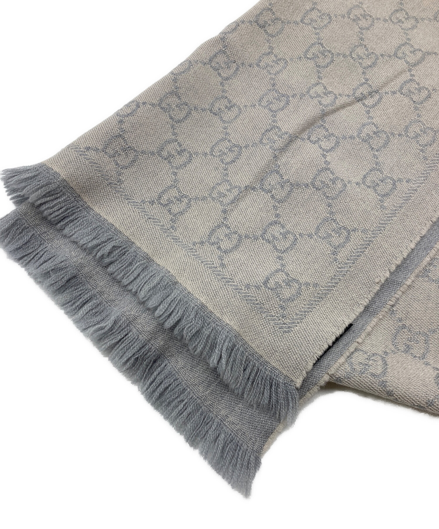 中古・古着通販】GUCCI (グッチ) GGウール スカーフ グレー｜ブランド 