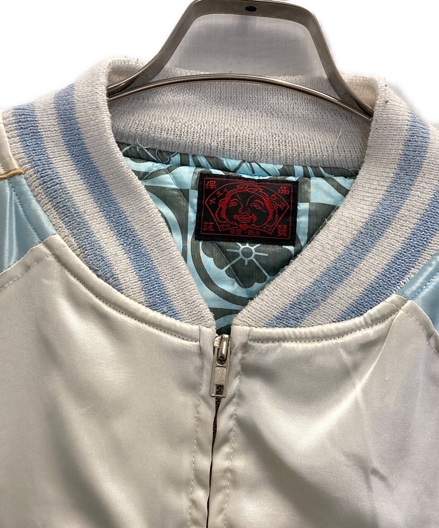 中古・古着通販】EVISU (エヴィス) 鶴刺繍ホワイトスカジャン