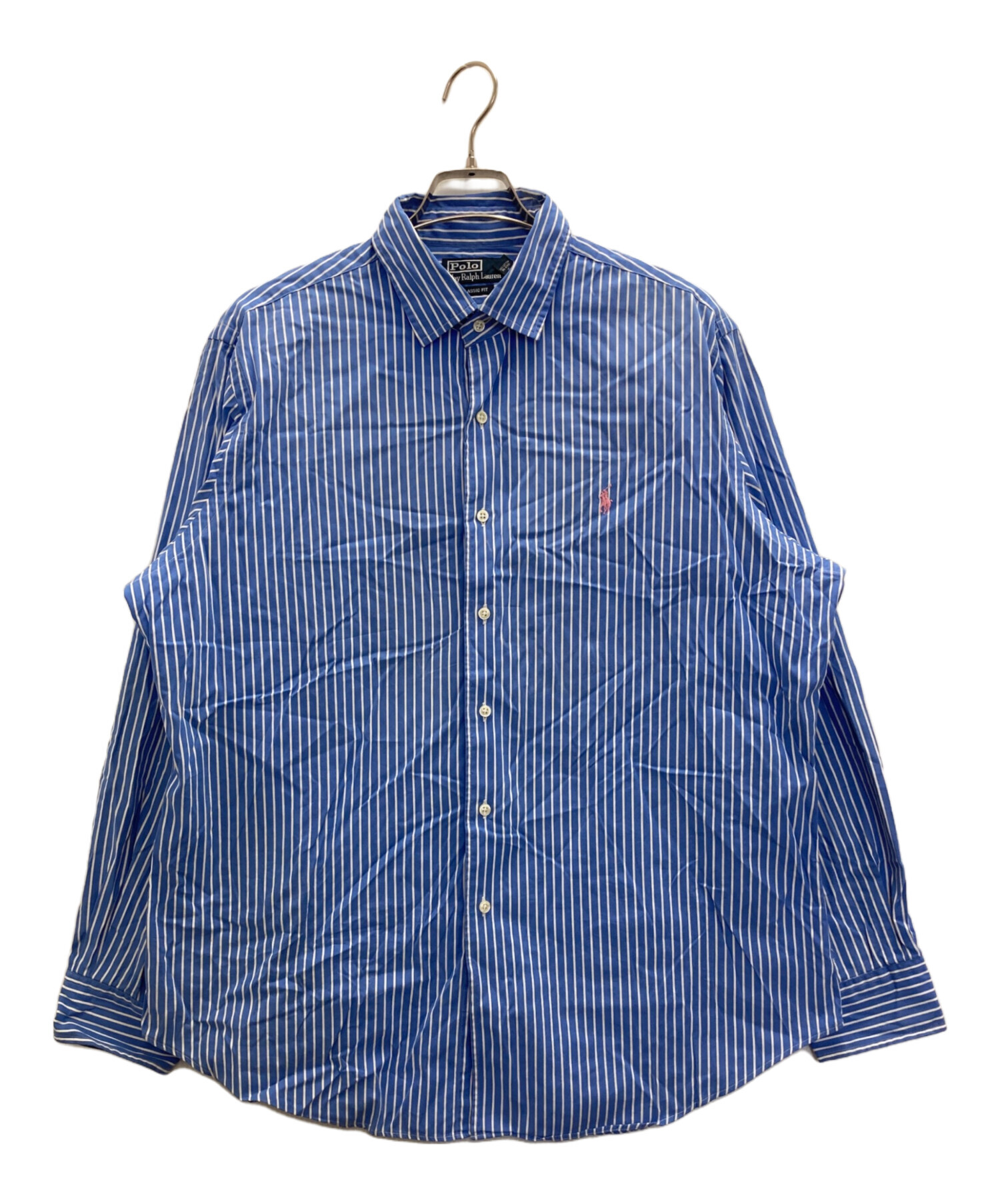 【美品】　ポロラルフローレン　ストライプシャツ　ブルー　8 M 中古・古着通販】POLO RALPH LAUREN (ポロ・ラルフローレン