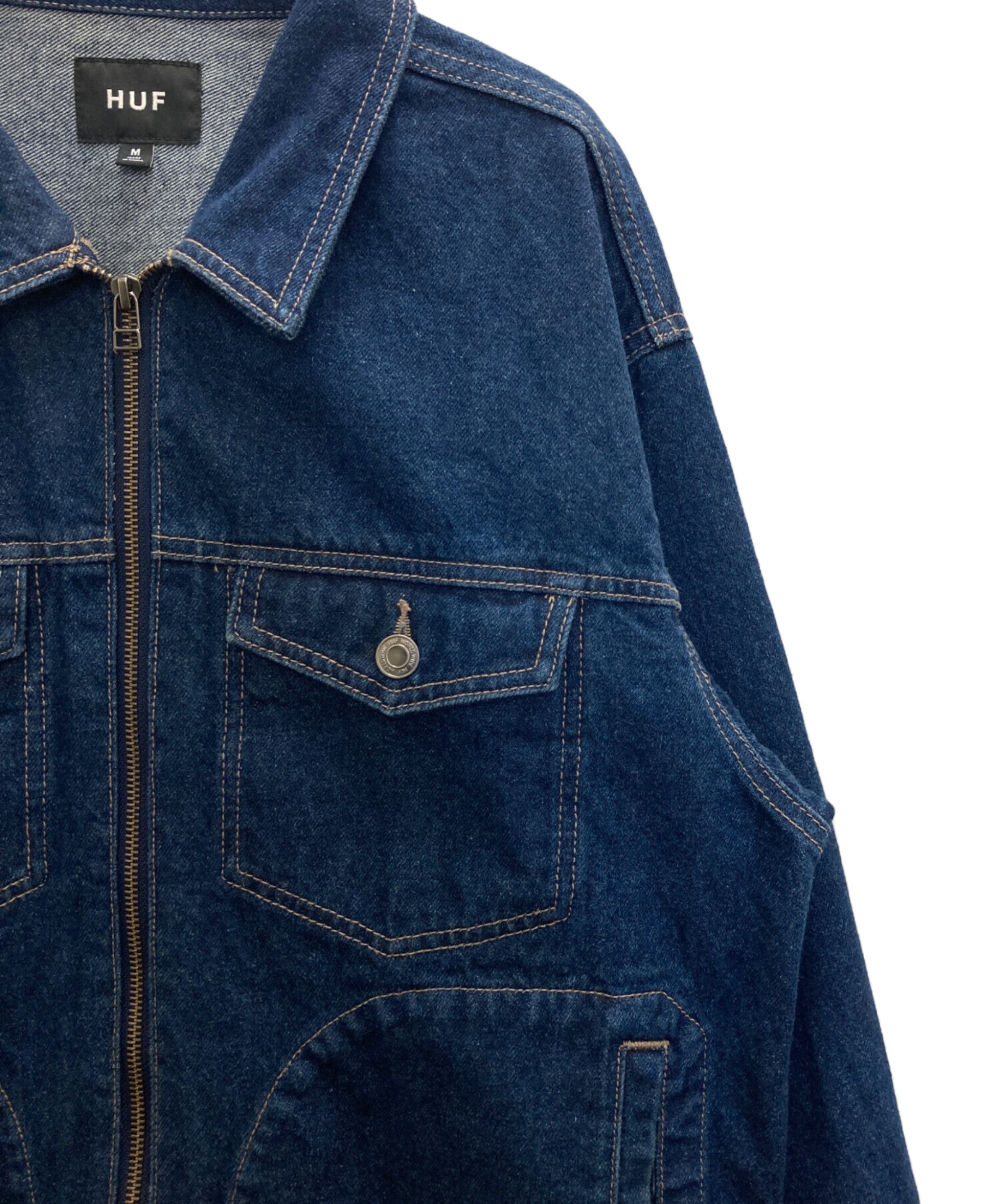 中古・古着通販】HUF (ハフ) OD DENIM ZIP JACKET インディゴ サイズ