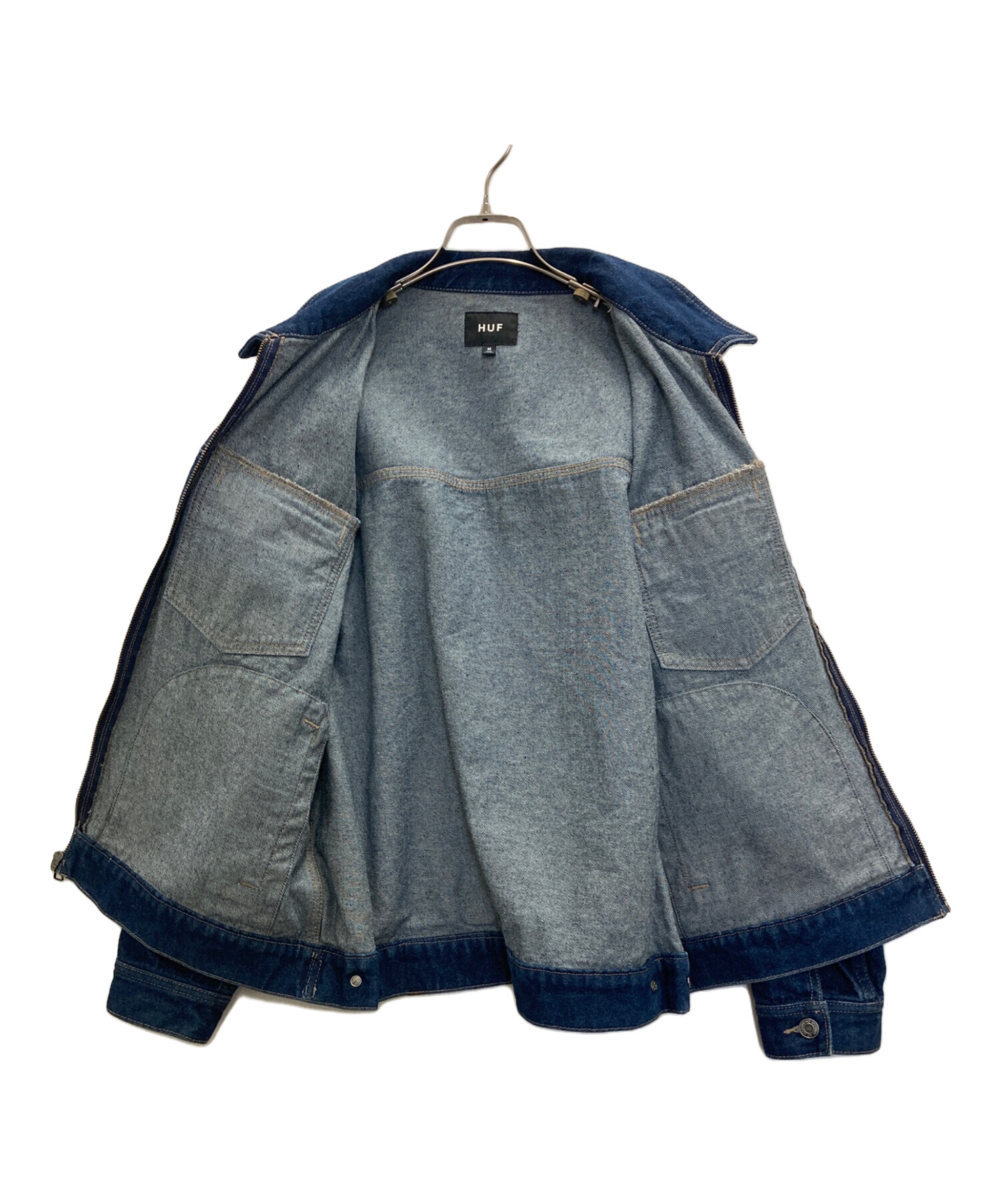 中古・古着通販】HUF (ハフ) OD DENIM ZIP JACKET インディゴ サイズ