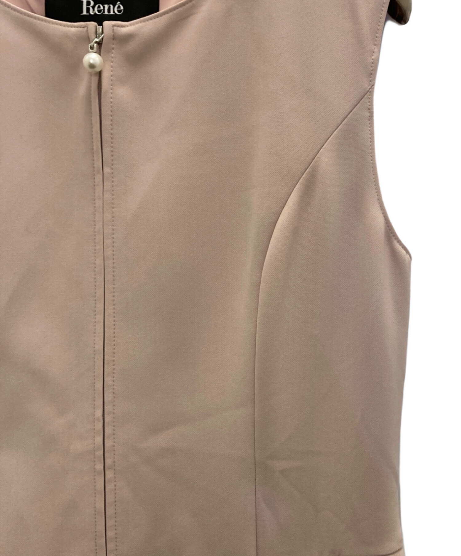 中古・古着通販】Rene (ルネ) ギャザーノースリーブワンピース ピンク