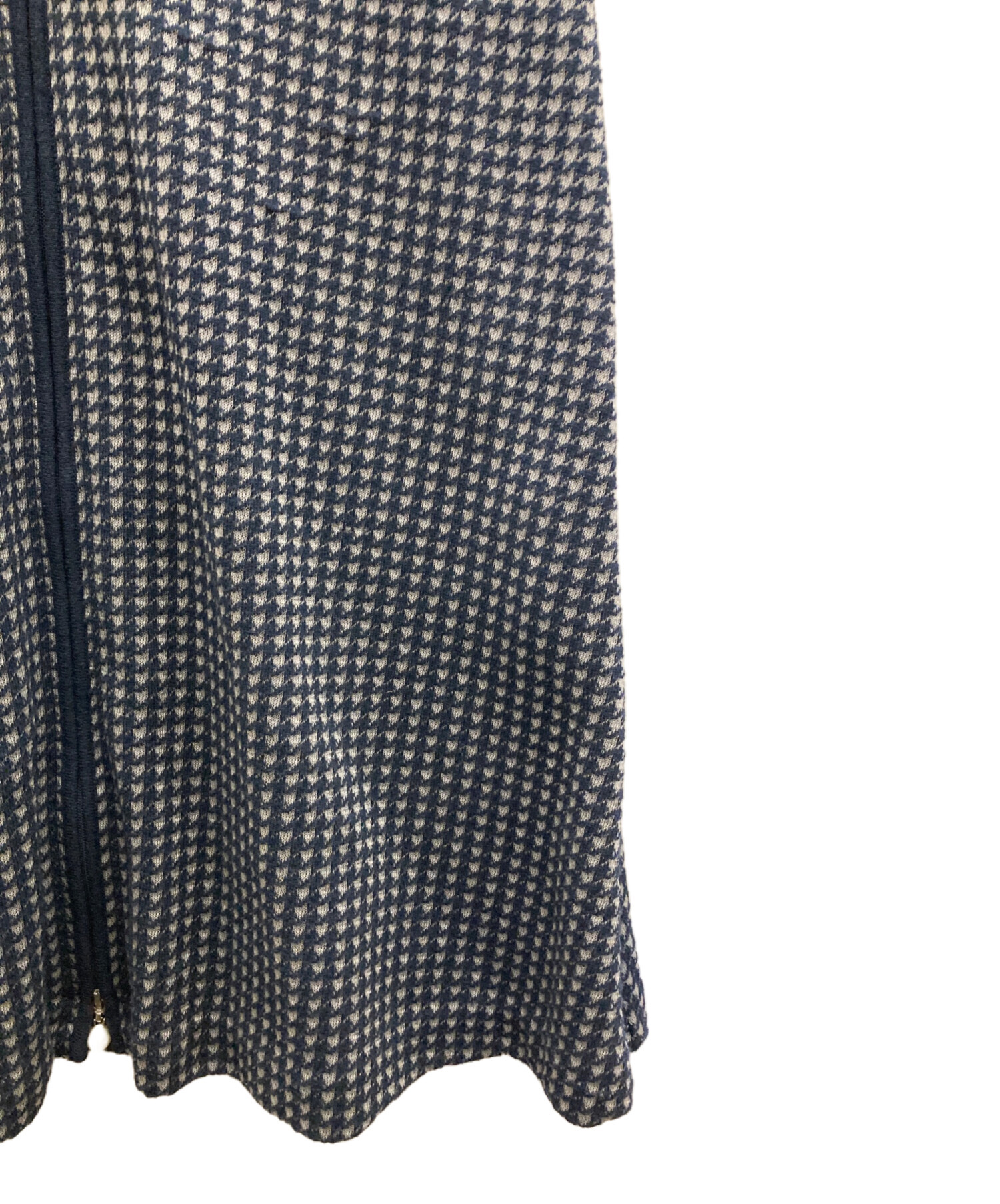 中古・古着通販】Rene (ルネ) ジャガードN/Sニットワンピース ネイビー 