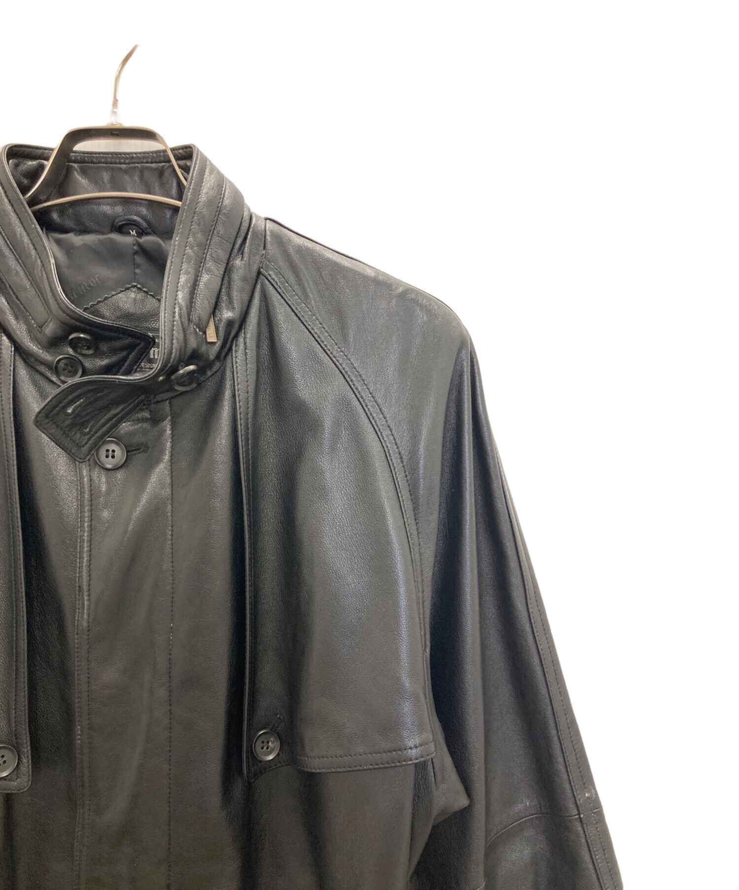 ★高級★WIND ARMOR レザートレンチコート 羊革 ブラック M 本革 ☆高級☆WIND ARMOR レザートレンチコート 羊革 ブラック M 本革
