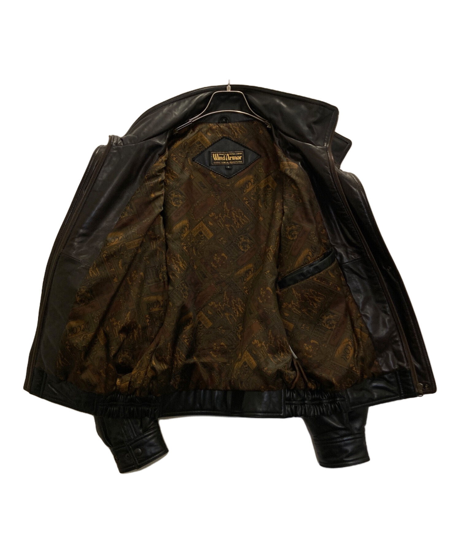 Lサイズ WIND ARMOR 羊革 レザージャケット G1 裏地総柄 ブルゾン 中古・古着通販】Wind Armor (ウィンドアーマー) lamb leather