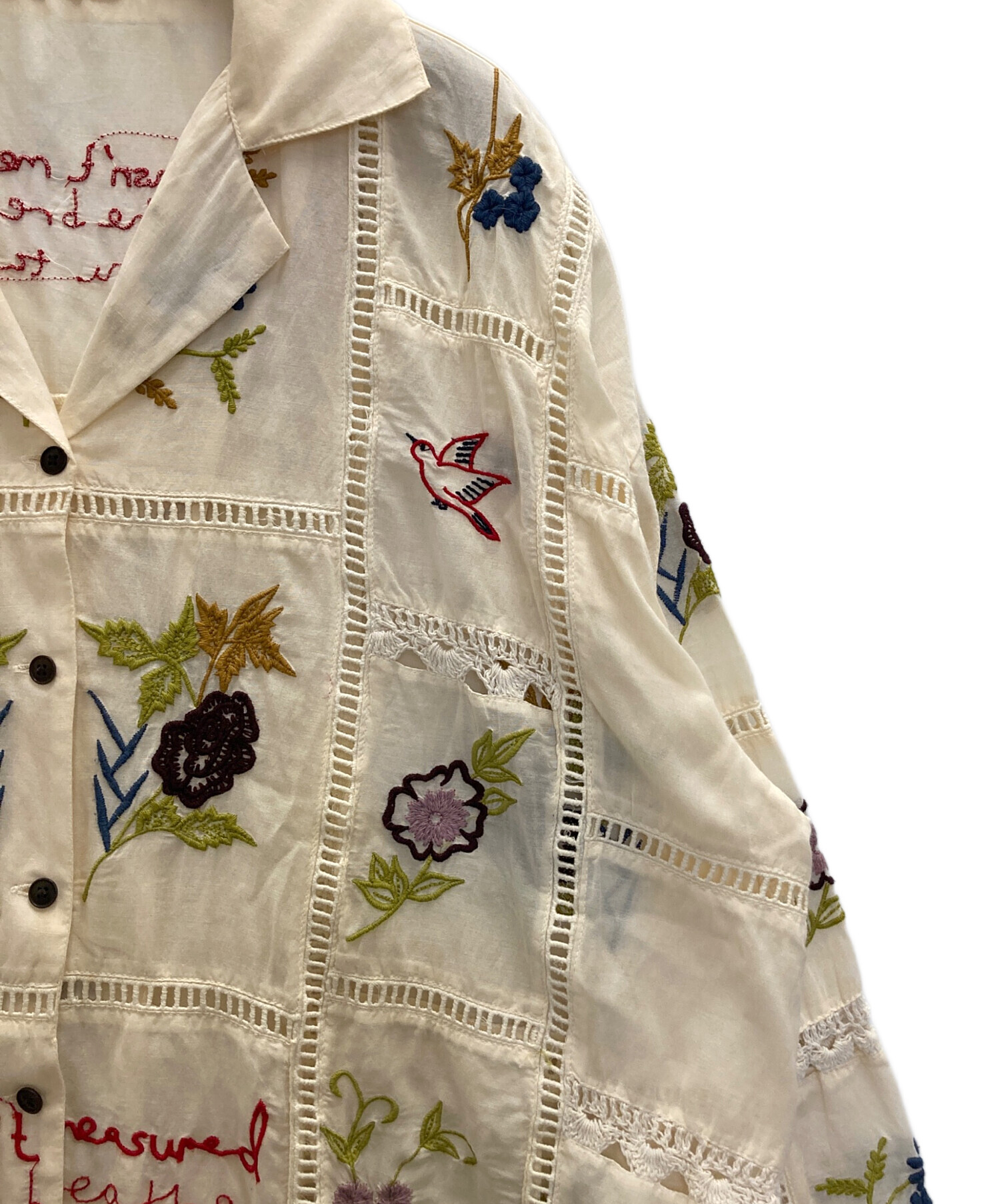 todayful 刺繍　シャツ　アイボリー 中古・古着通販】TODAYFUL (トゥデイフル) Embroidery Patchwork