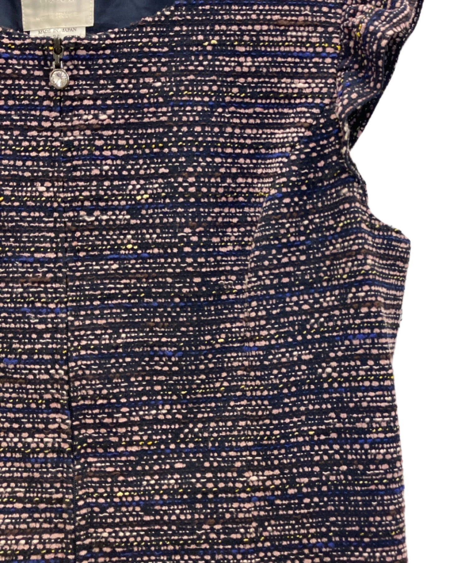 中古・古着通販】Rene (ルネ) ツイードワンピース ネイビー サイズ:36