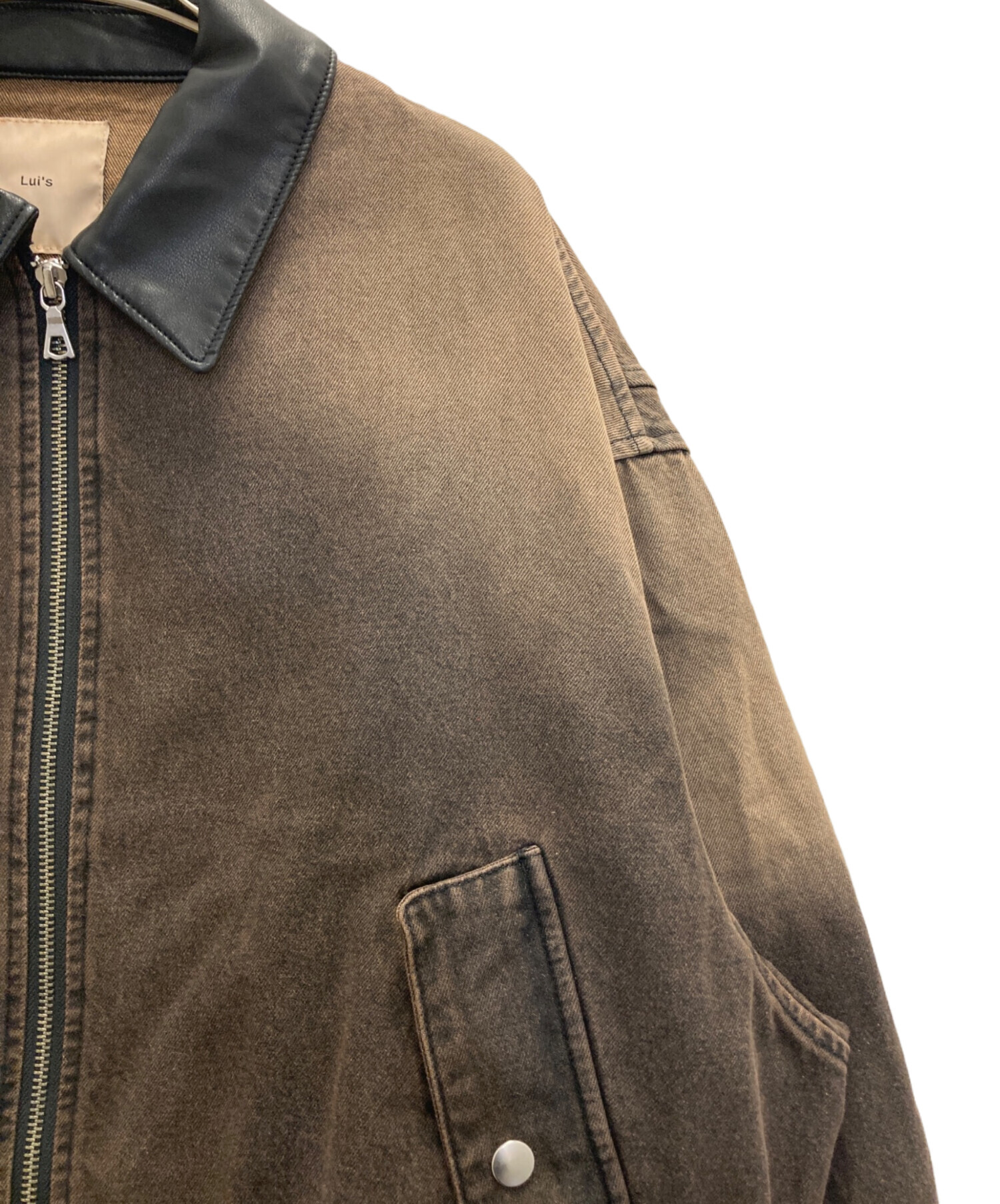 中古・古着通販】Lui's (ルイス) レザーカラーデニムボンバー