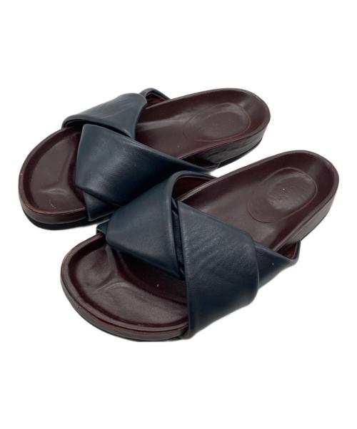 CELINE ブラックレザーサンダル 中古・古着通販】CELINE (セリーヌ