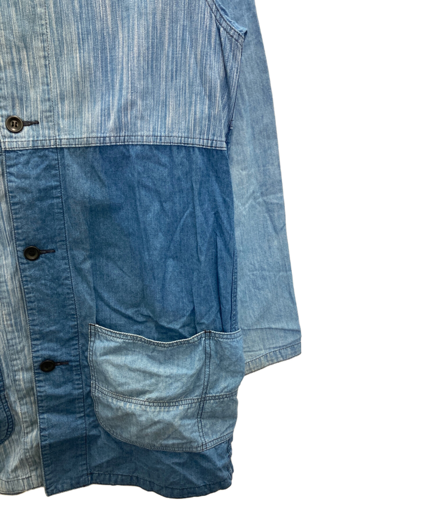 中古・古着通販】FDMTL (ファンダメンタル) パッチワークデニムシャツ