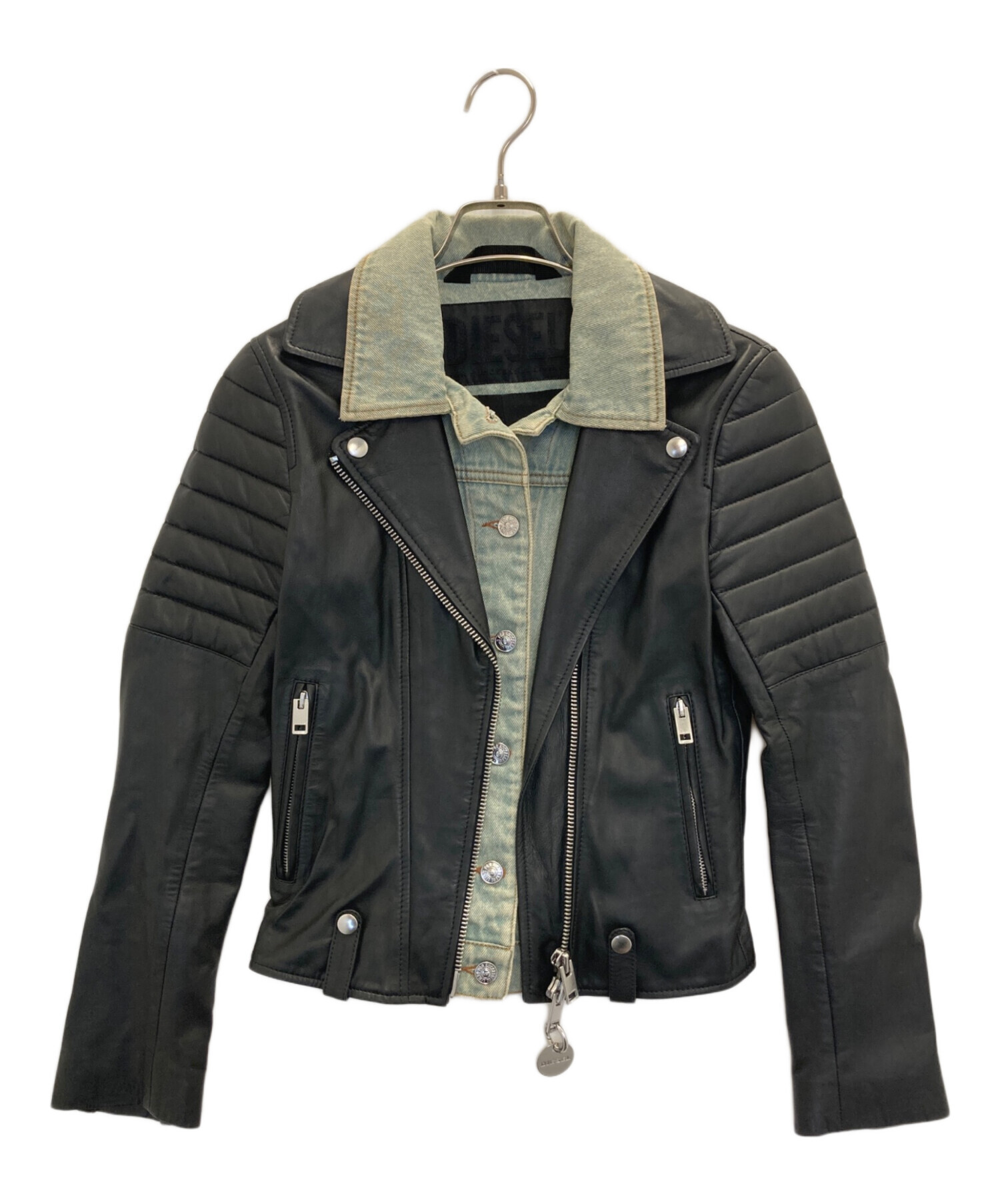中古・古着通販】DIESEL (ディーゼル) バイカージャケット ブラック 