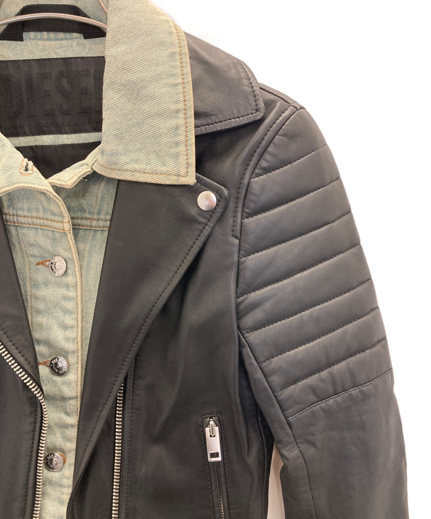 中古・古着通販】DIESEL (ディーゼル) バイカージャケット ブラック