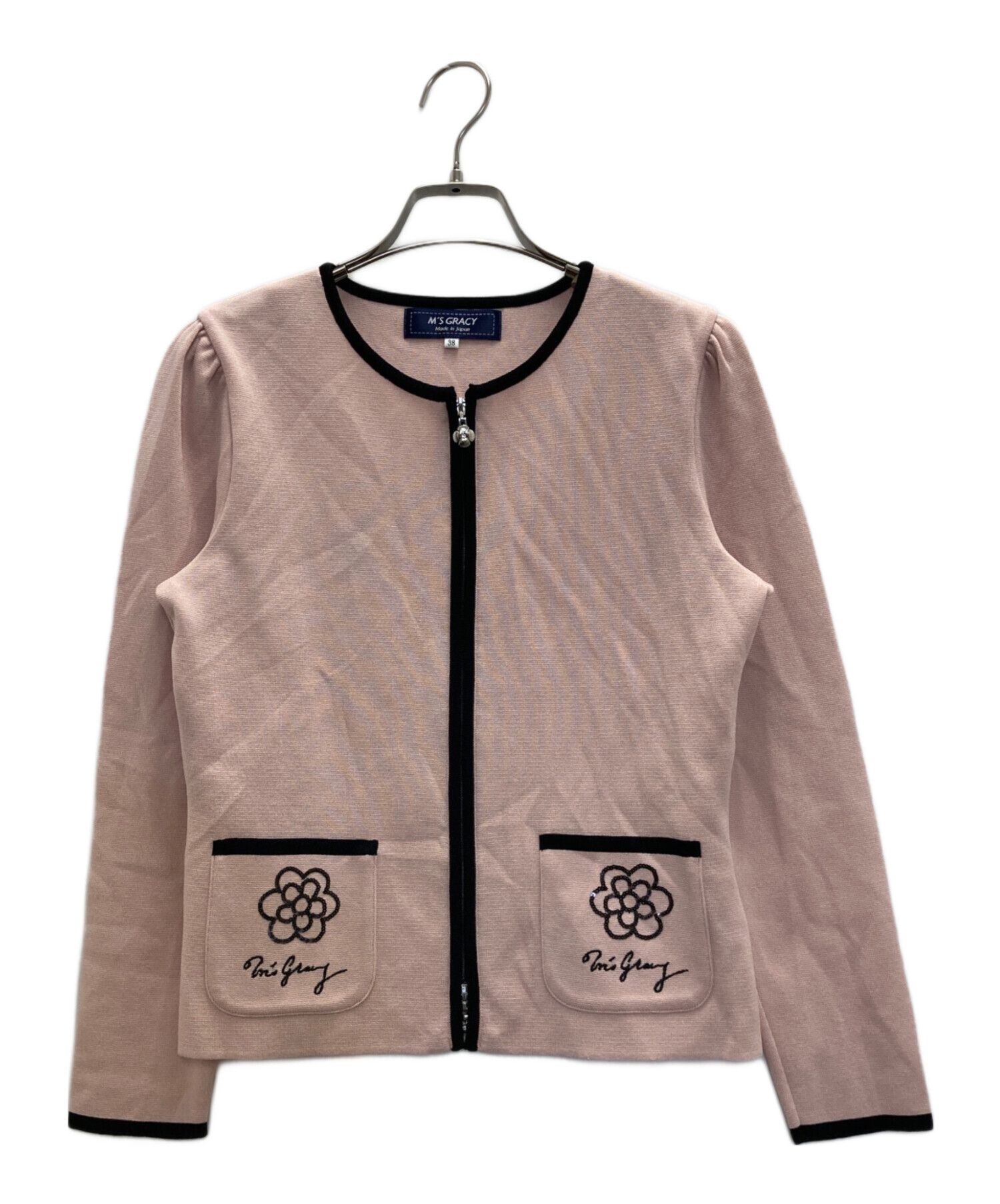 M'S GRACY エムズグレイシー フラワー襟 ジップ ニット カーディガン 中古・古着通販】M'S GRACY (エムズグレイシー) デイジージップ