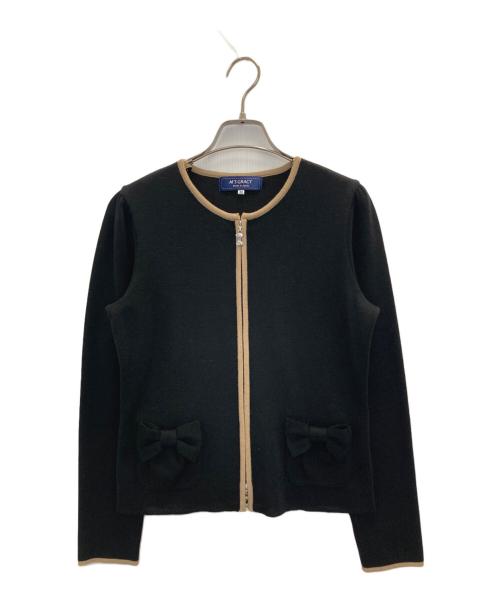 エムズグレイシー☆ふんわりお袖カーディガン長袖☆ブラック42新品タグ付☆SALE エムズグレイシー☆ふんわりお袖カーディガン長袖☆ブラック42新品タグ