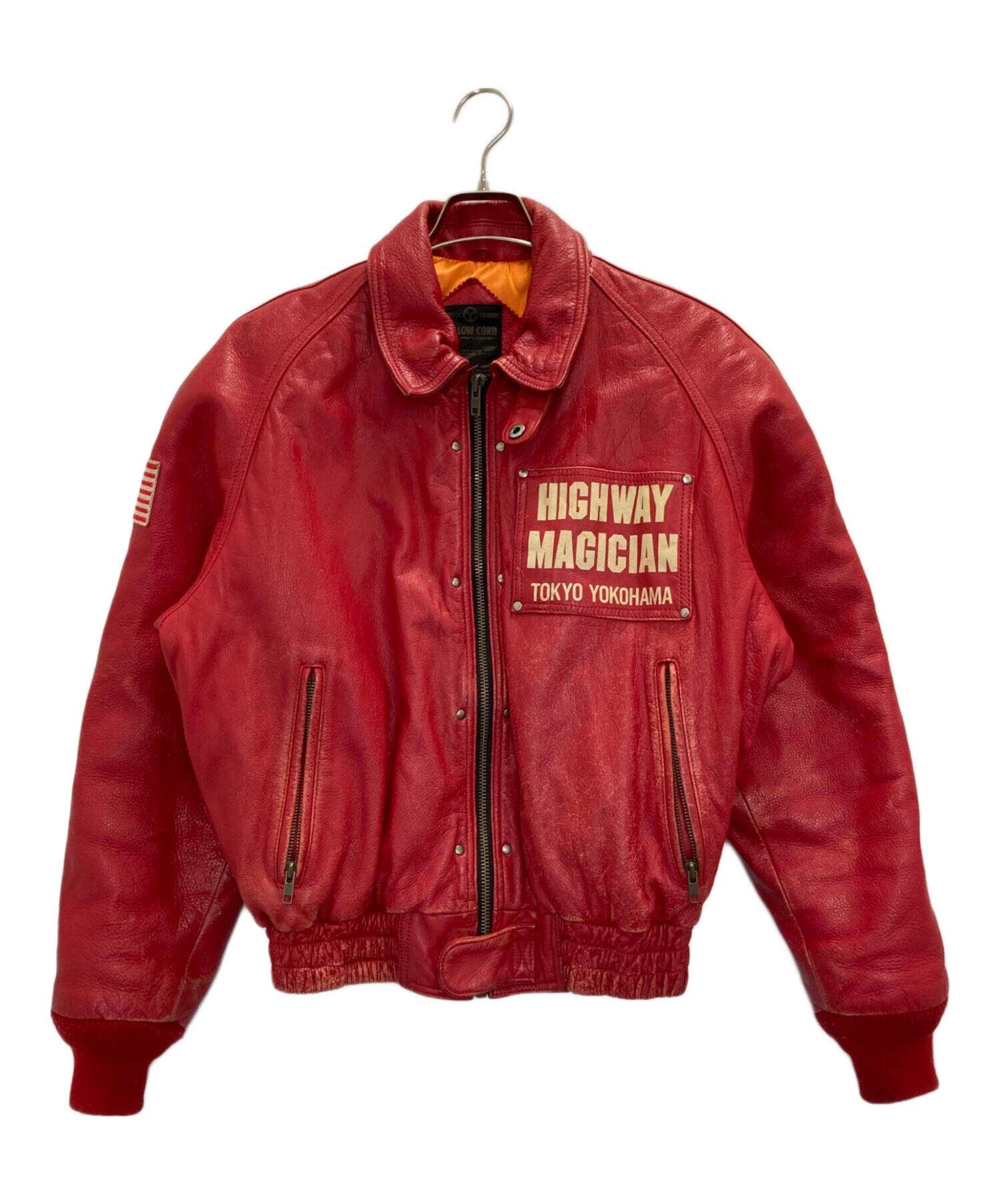 YELLOW CORN レザージャケット 中古・古着通販】YELLOW CORN (イエローコーン) レザーライダース