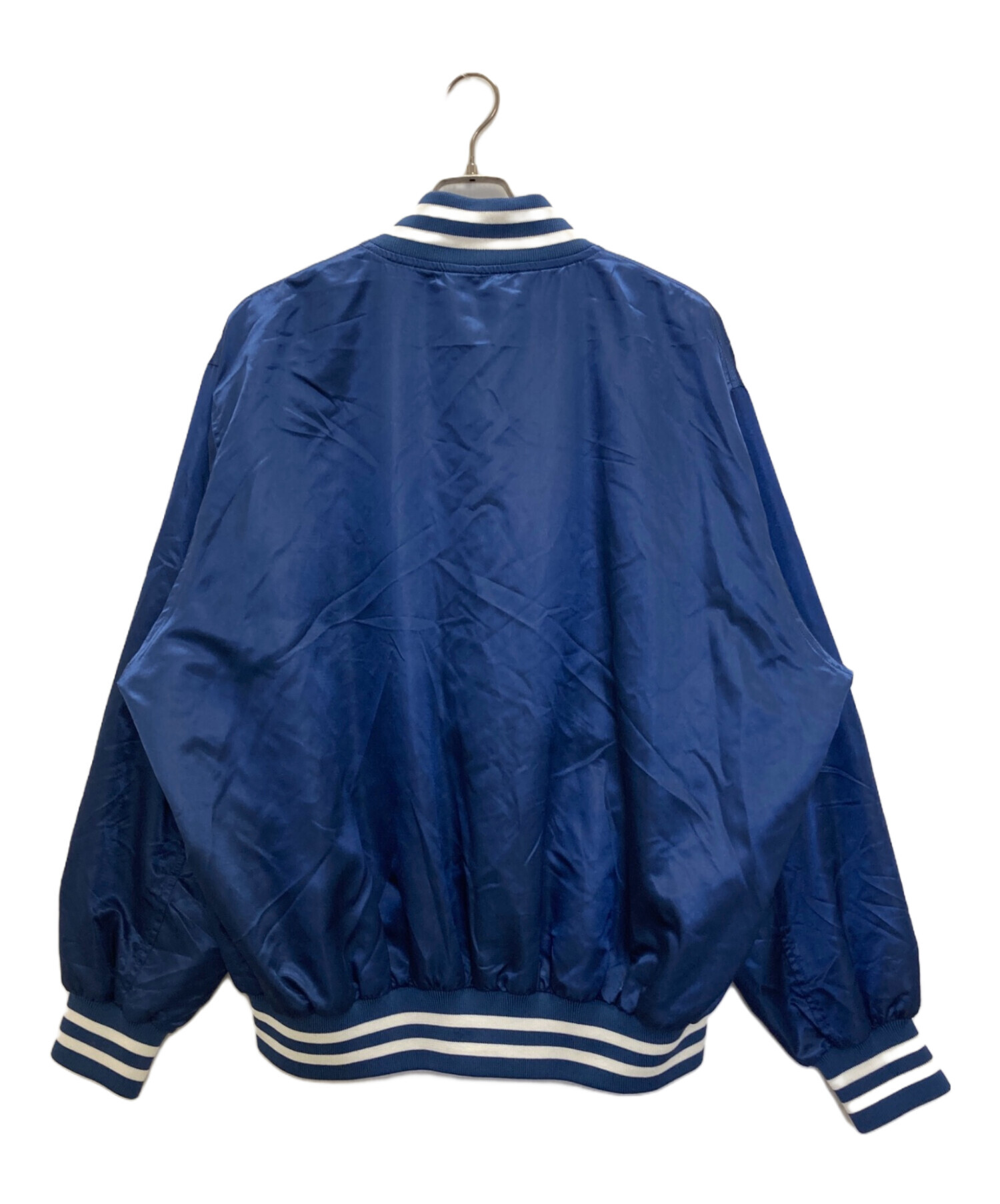 【Keboz】 ケボズ サテン素材 スタジアムジャンパー 水色 XL 中古・古着通販】KEBOZ (ケボズ) サテンアワードジャケット ブルー