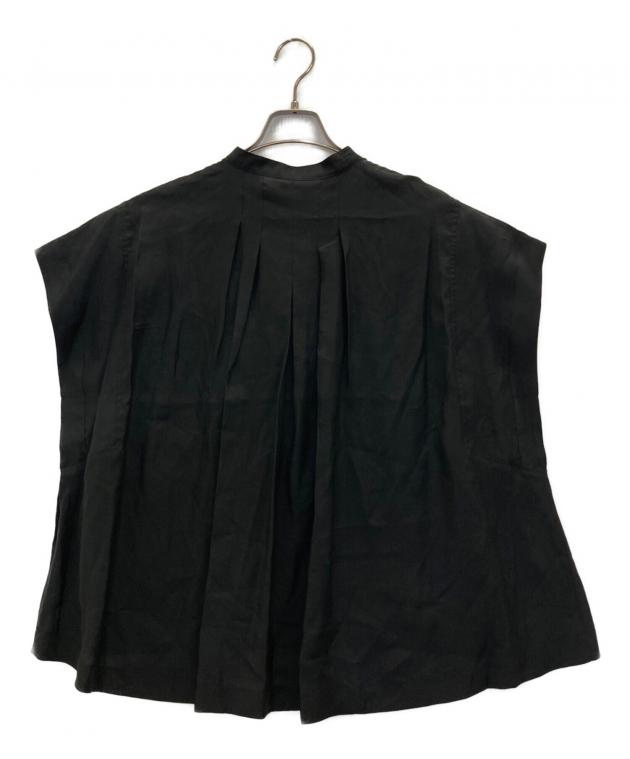 【美品】ビアズリー パールボタン フレンチブラウス 黒 F ゆったり ブラック 中古・古着通販】BEARDSLEY (ビアズリー) パール釦フレンチブラウス