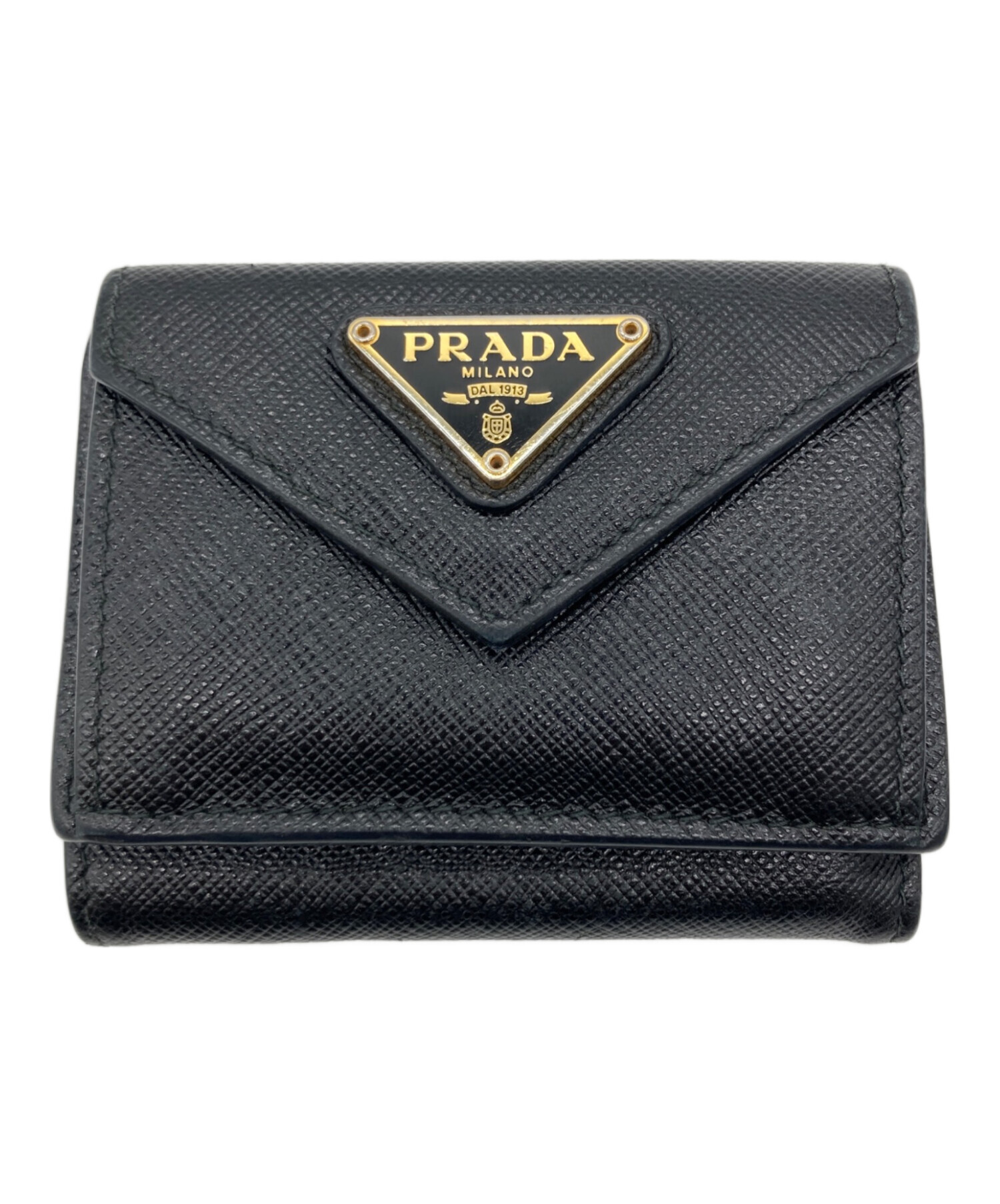 中古・古着通販】PRADA (プラダ) サフィアーノ三角ロゴ3つ折り財布