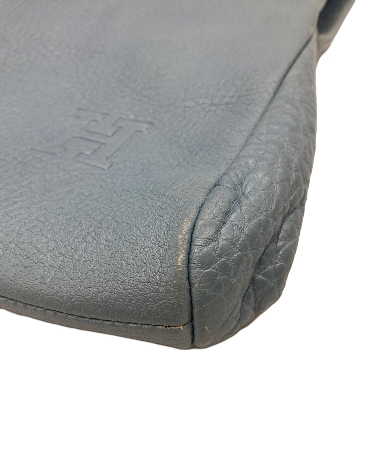 中古・古着通販】HIROFU (ヒロフ) スクエアレザーハンドバッグ ブルー